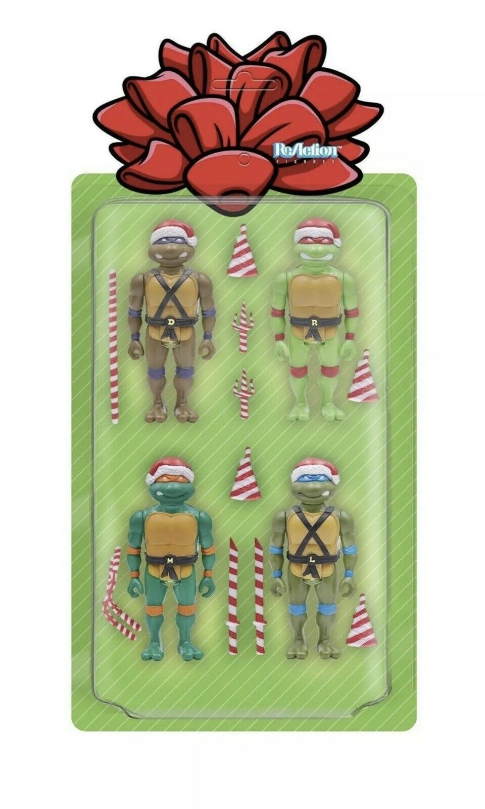 Super7 ReAction Teenage Mutant Ninja Turtles Figures Holiday Bundle Stocking image 4