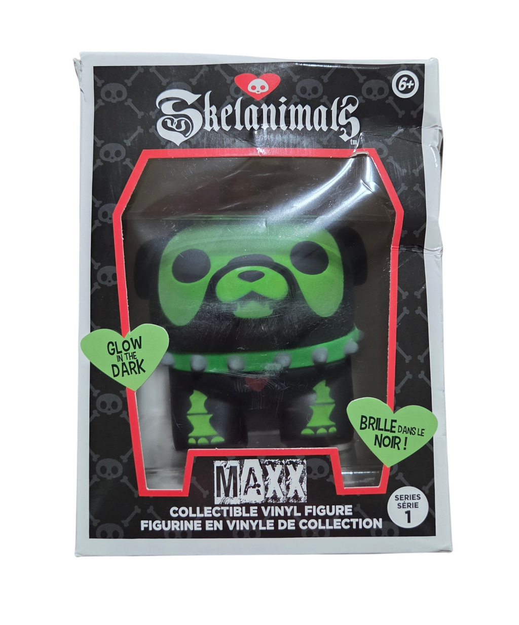 2025 Hasbro Skelanimals Glow In The Dark Maxx Bulldog Series 1 Vinyl Figure