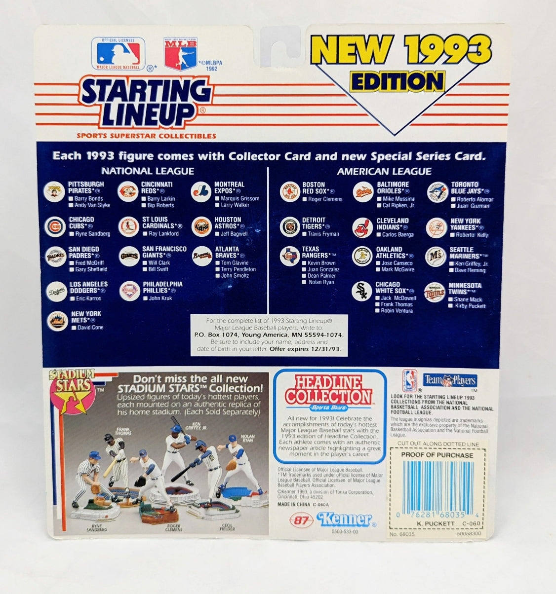 1993 Starting Lineup Kirby Puckett Minnesota Twins Baseball Figure image 2