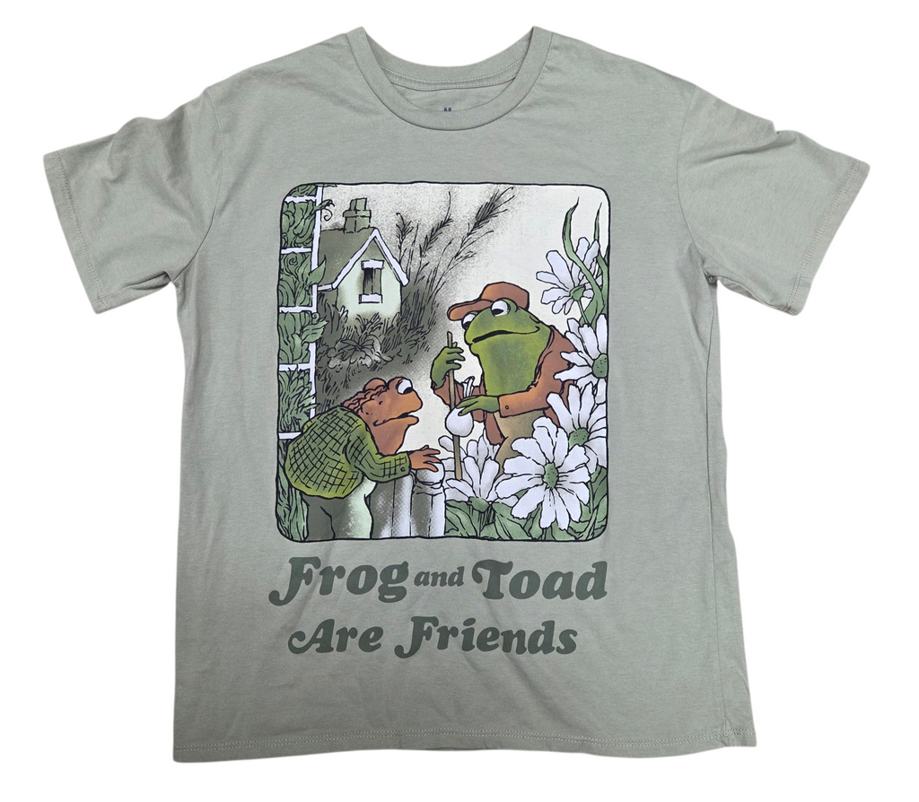 Arnold Lobel Frog And Toad Are Friends Green Graphic T-Shirt Size Medium