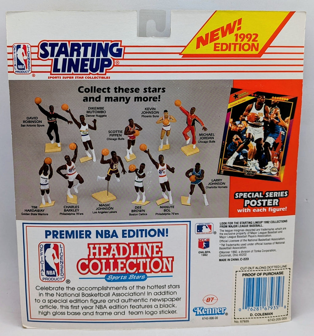 1992 Kenner Starting Lineup Derrick Coleman New Jersey Nets NBA Action Figure image 2