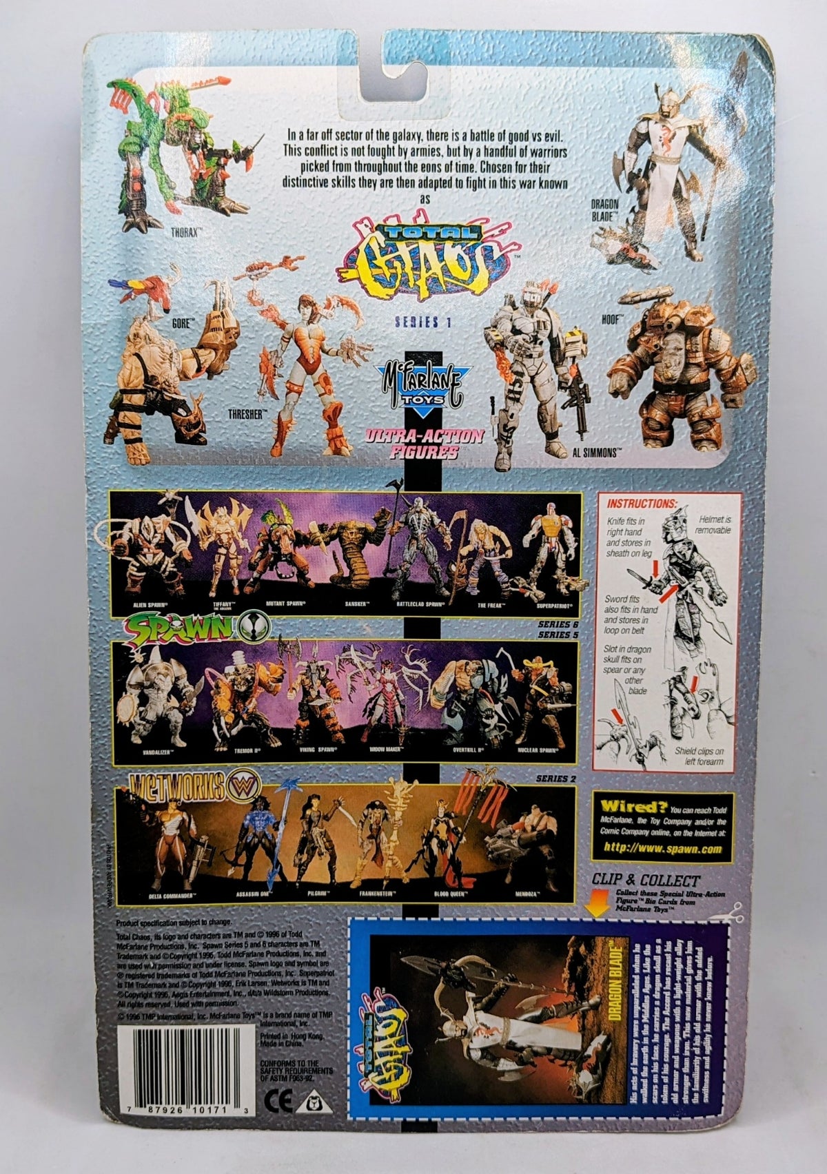 1996 McFarlane Toys Total Chaos Spawn Series 1 Dragon Blade Battle Armor Variant image 2
