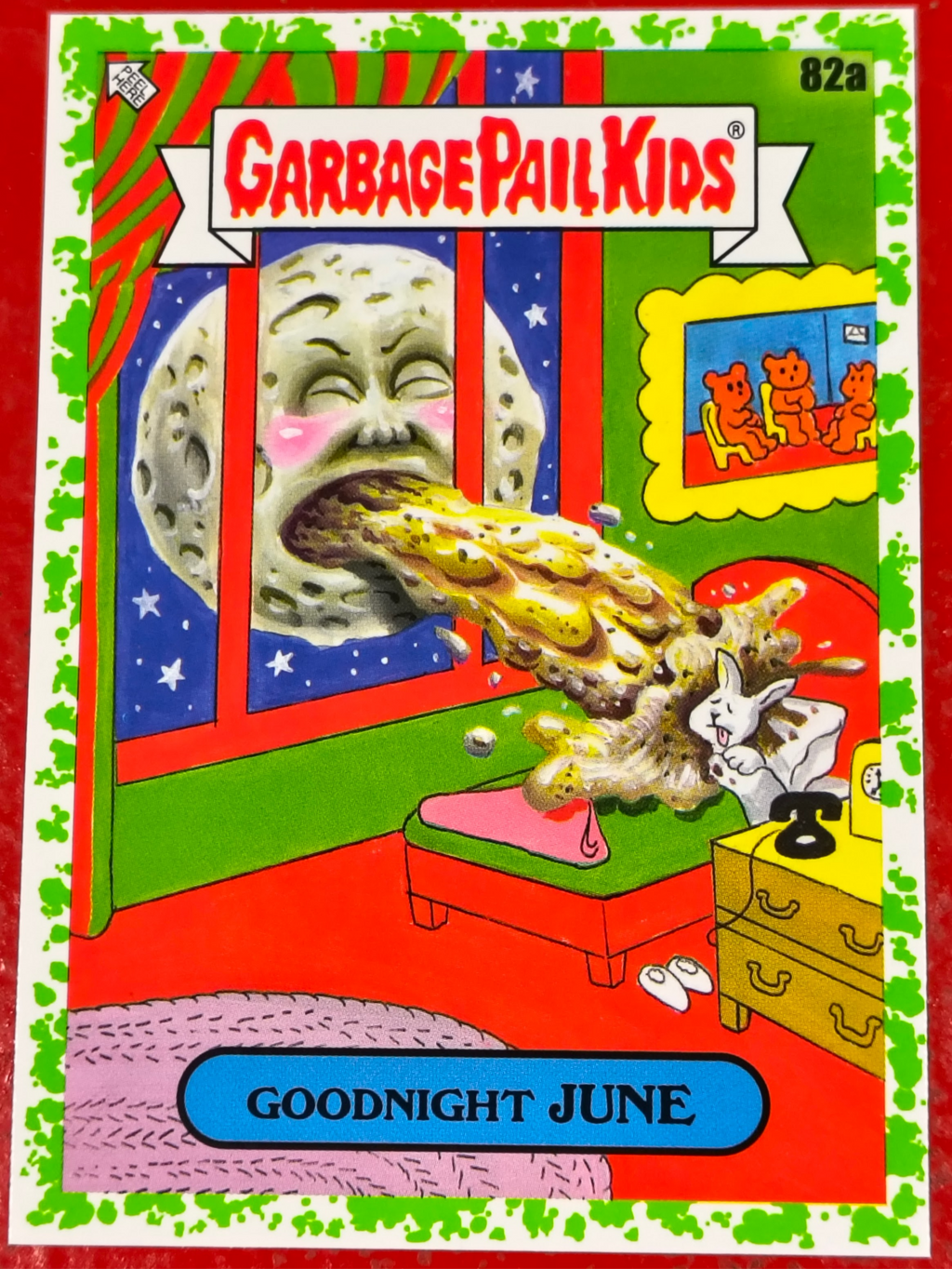 2022 Garbage Pail Kids GPK Book Worms Goodnight June 82a Green Parallel
