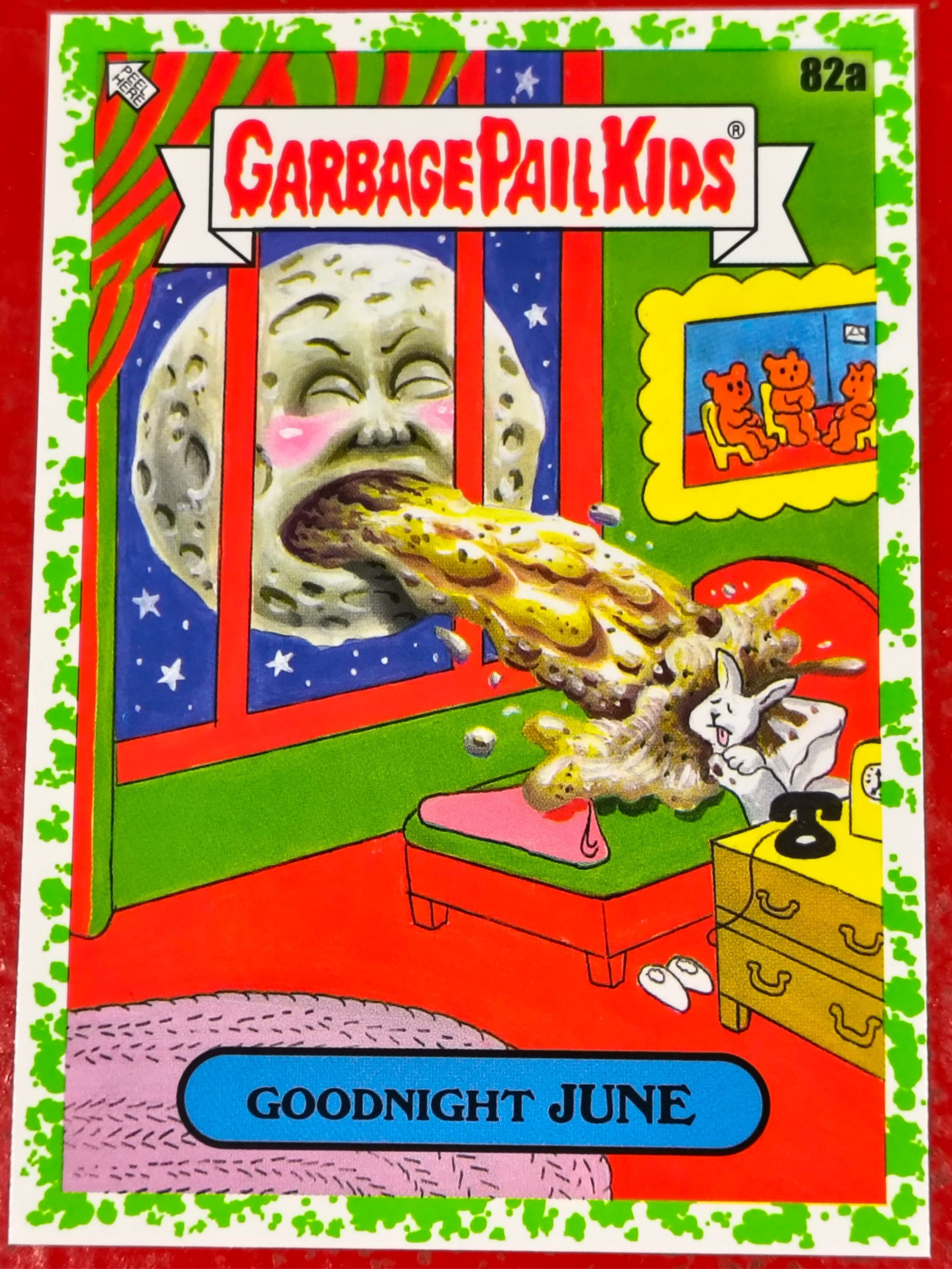 2022 Garbage Pail Kids GPK Book Worms Goodnight June 82a Green Parallel