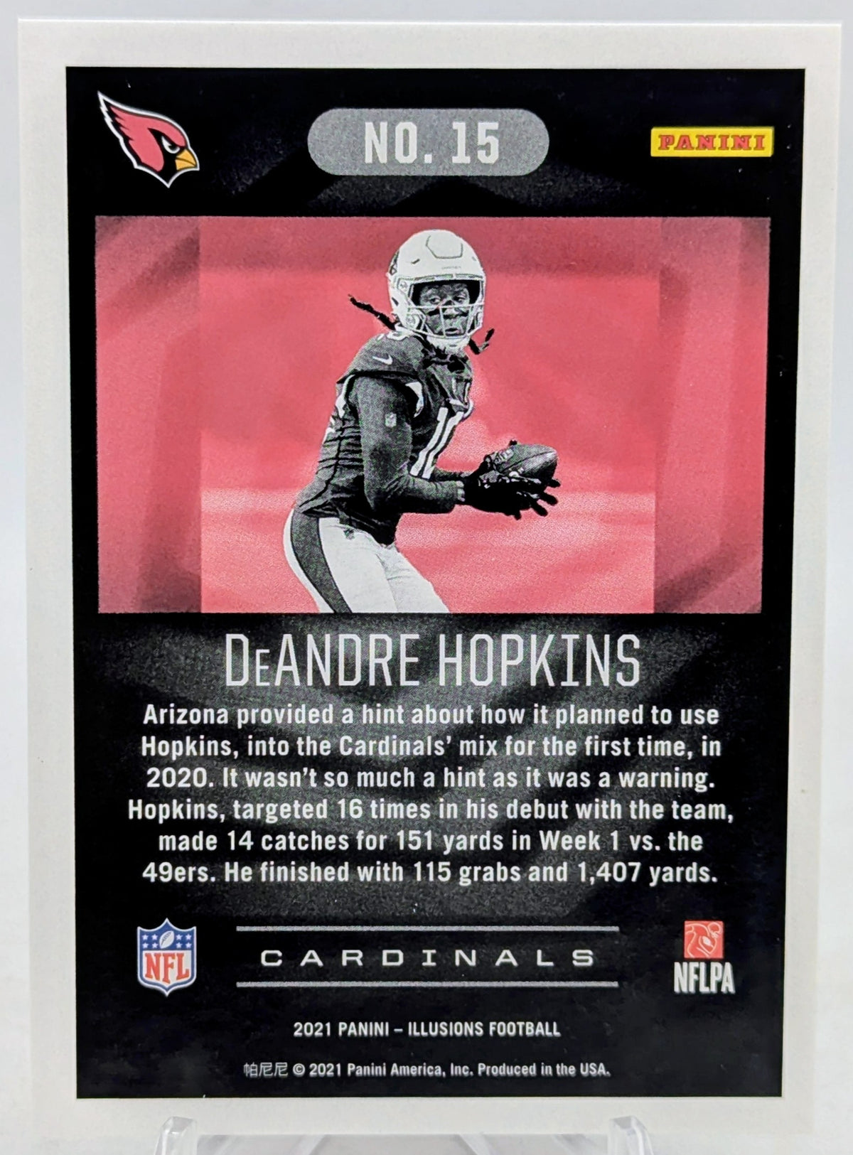 2021 Panini Illusions Pink #15 Deandre Hopkins Arizona Cardinals /399 image 2