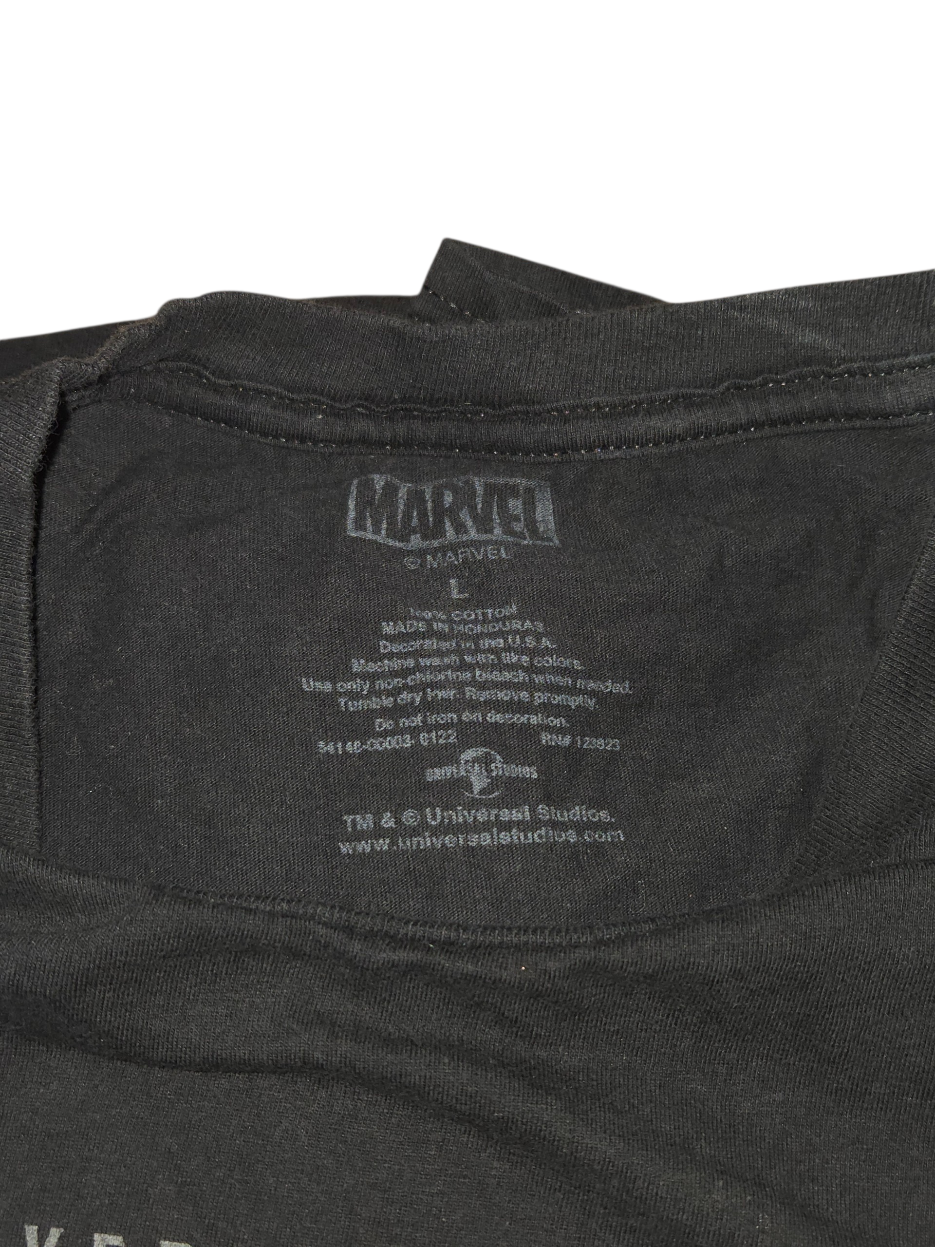 Universal Studios Marvel Comic Letters Avengers Black Exclusive T-Shirt Large image 3