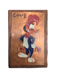 Vintage Custom Made Woody Woodpecker Painting On Copper & Wood