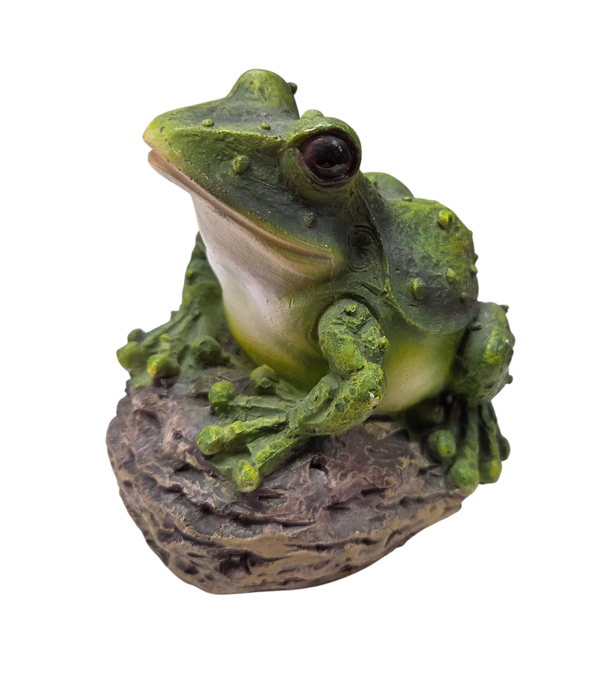 Realistic Frog Perched On Rock 4" Resin Figurine image 2