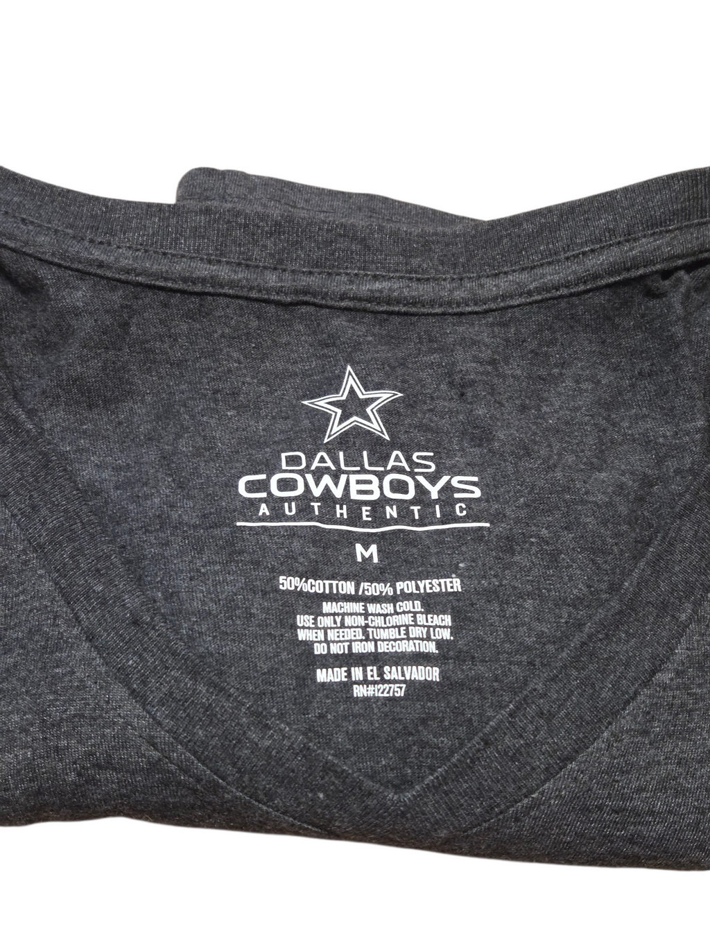 Dallas Cowboys Authentic Gray V-Neck Logo Star Football Womens Medium T-Shirt image 3