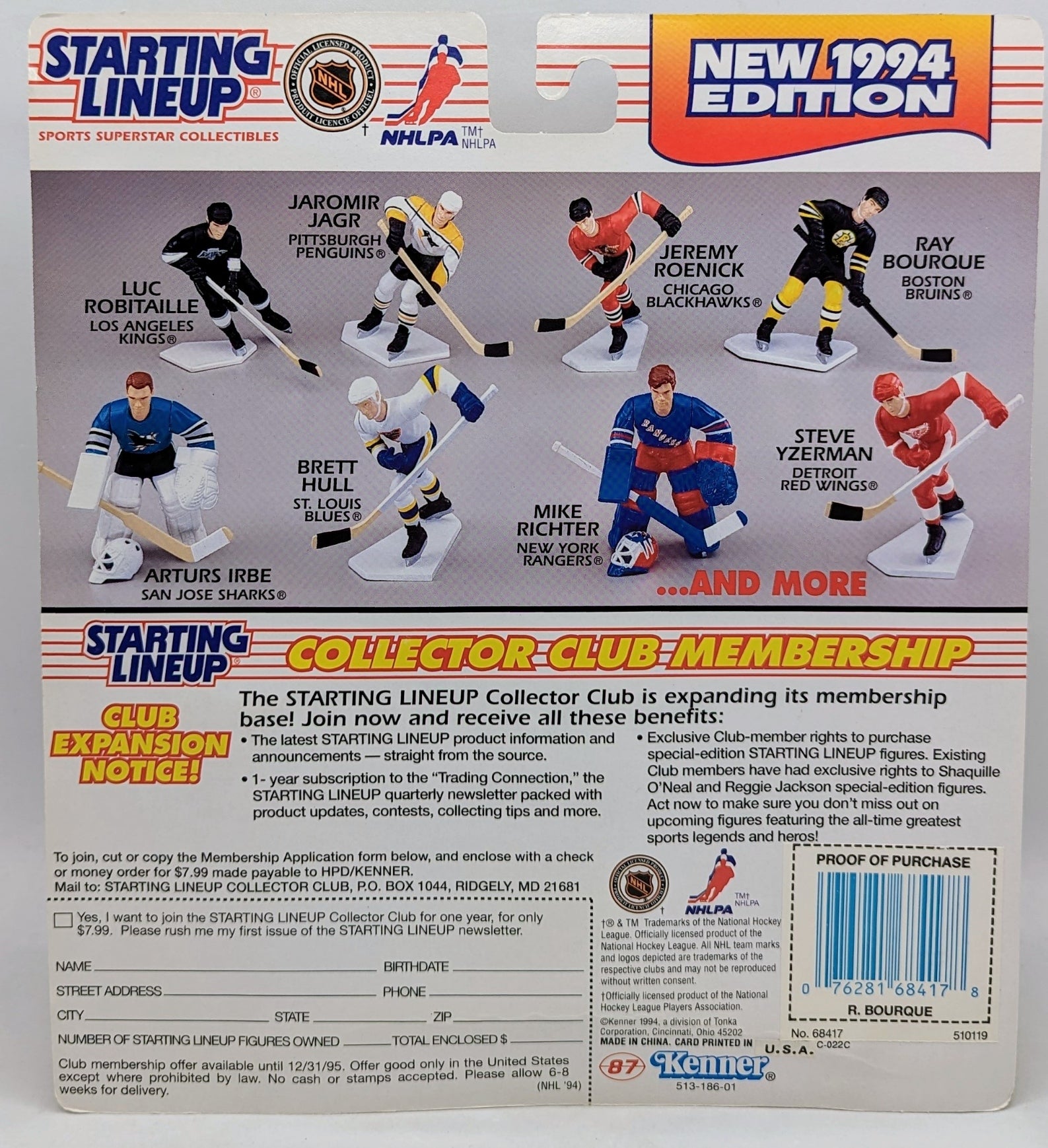 1994 Kenner Starting Lineup Ray Bourque Boston Bruins Hockey NHL image 2