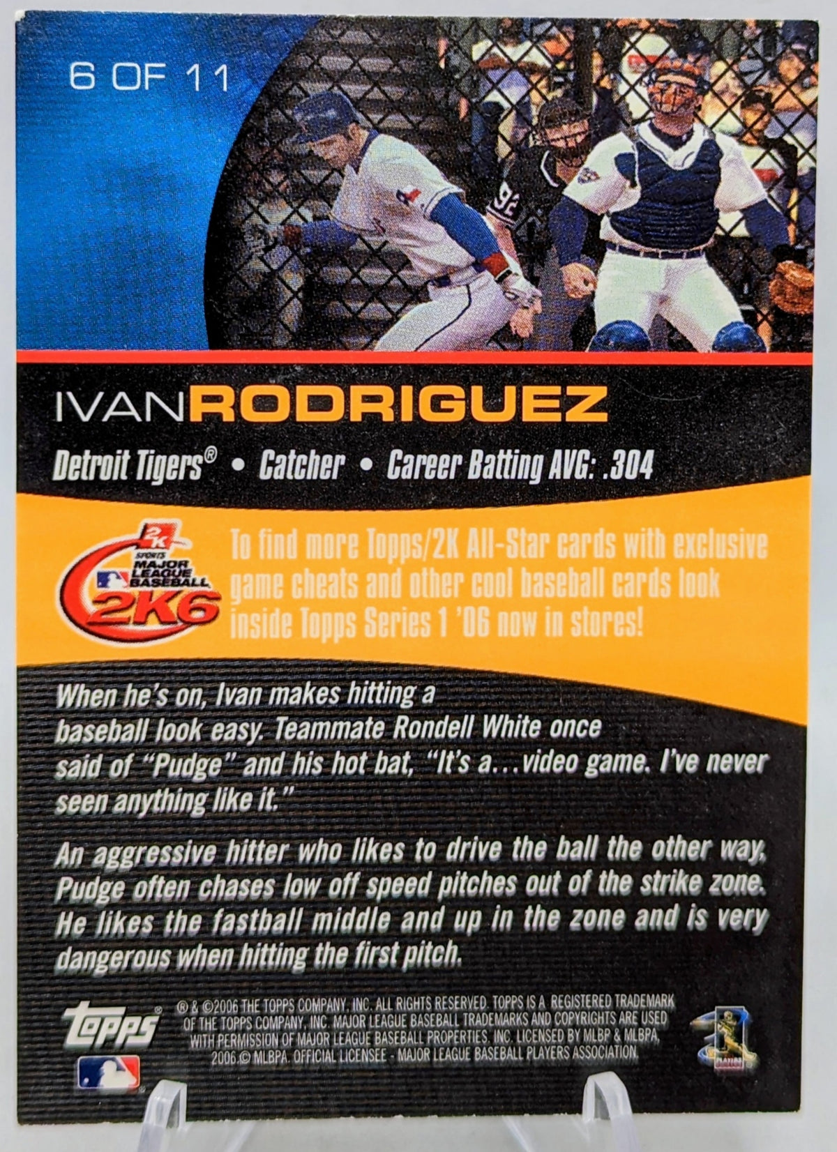 2006 Topps 2K Sports All Stars #6 Ivan Rodriguez Detroit Tigers image 2