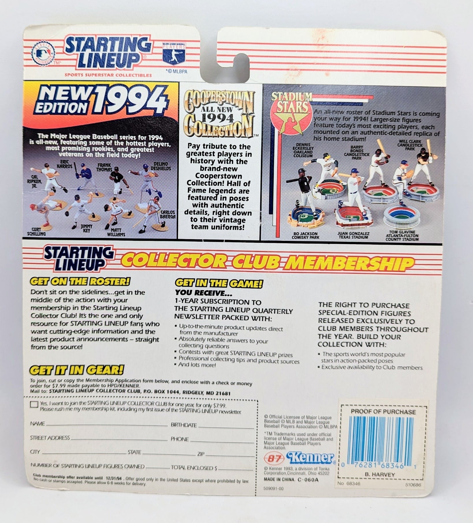 1994 Kenner Starting Lineup Bryan Harvey Flordia Marlins MLB Figure image 2