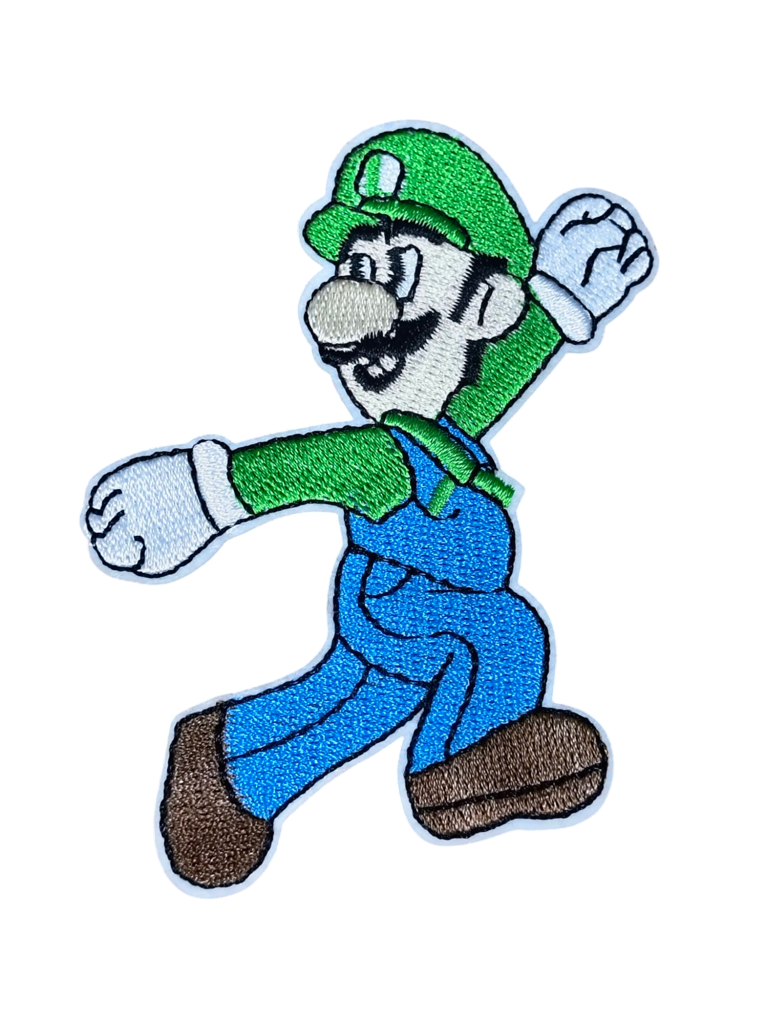 Super Mario - Janky Jumping Luigi Embroidered Iron On 3.5" Patch