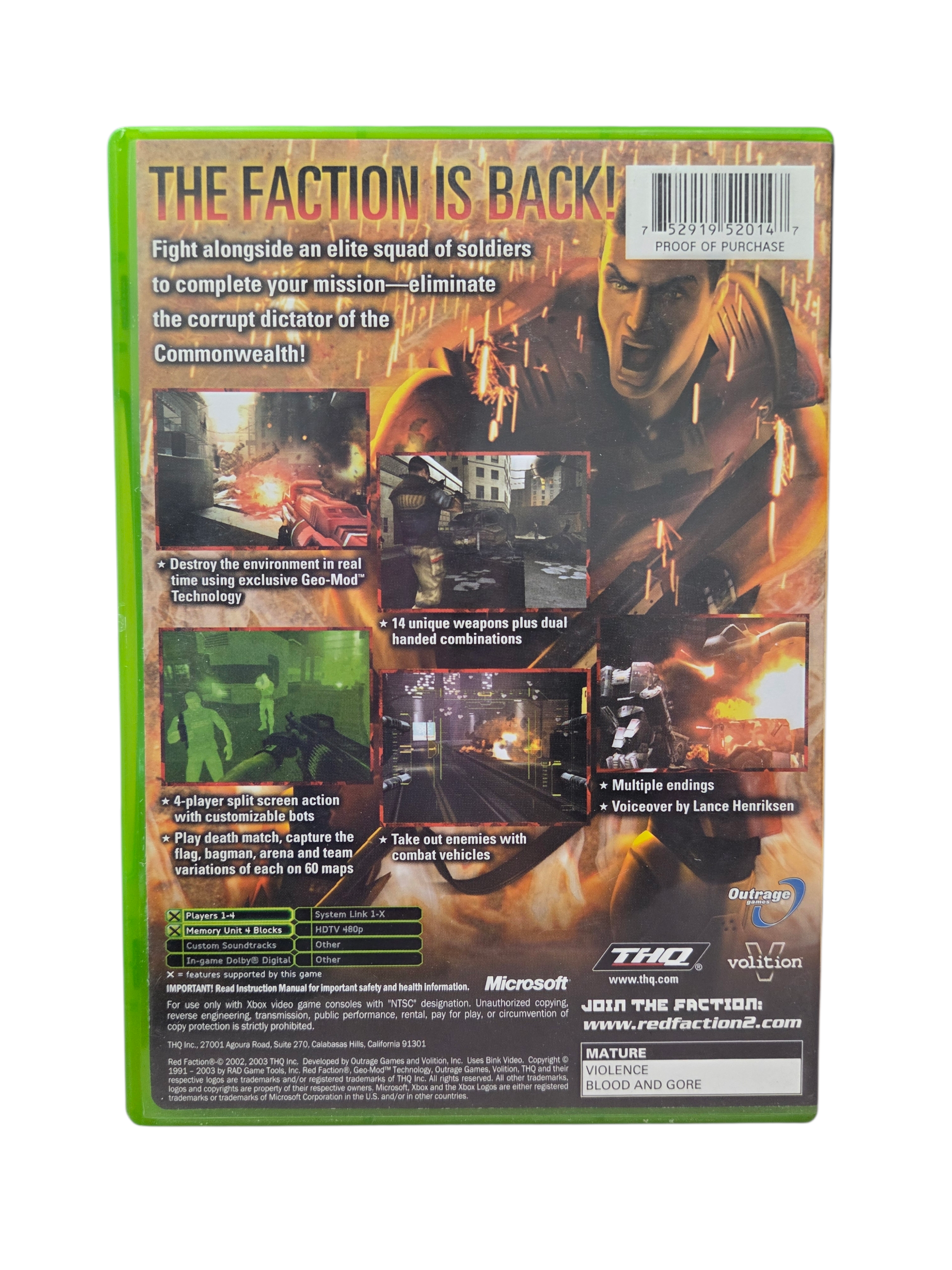 2003 THQ Red Faction 2 Microsoft Xbox CIB image 3
