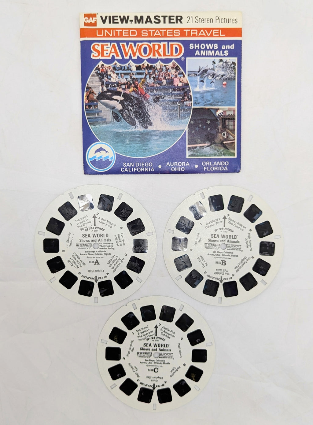 1976 GAF View-Master Sea World Shows & Animals 21 Stereo Pictures 3 Reel Pack image 4