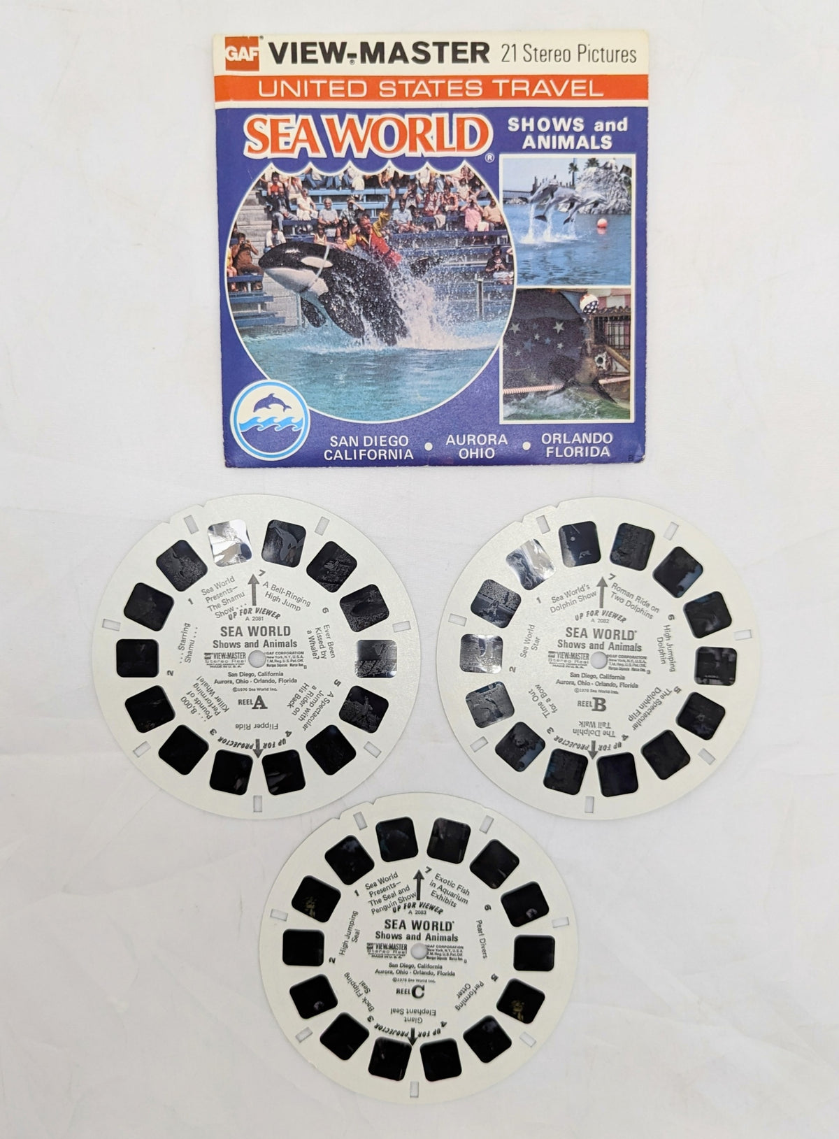 1976 GAF View-Master Sea World Shows & Animals 21 Stereo Pictures 3 Reel Pack image 4
