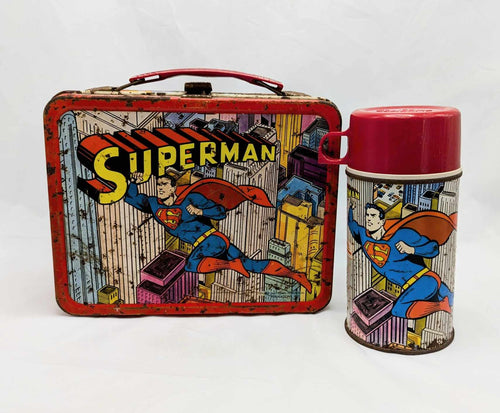 1967 National Periodical Publications Superman Metal Lunchbox & Thermos
