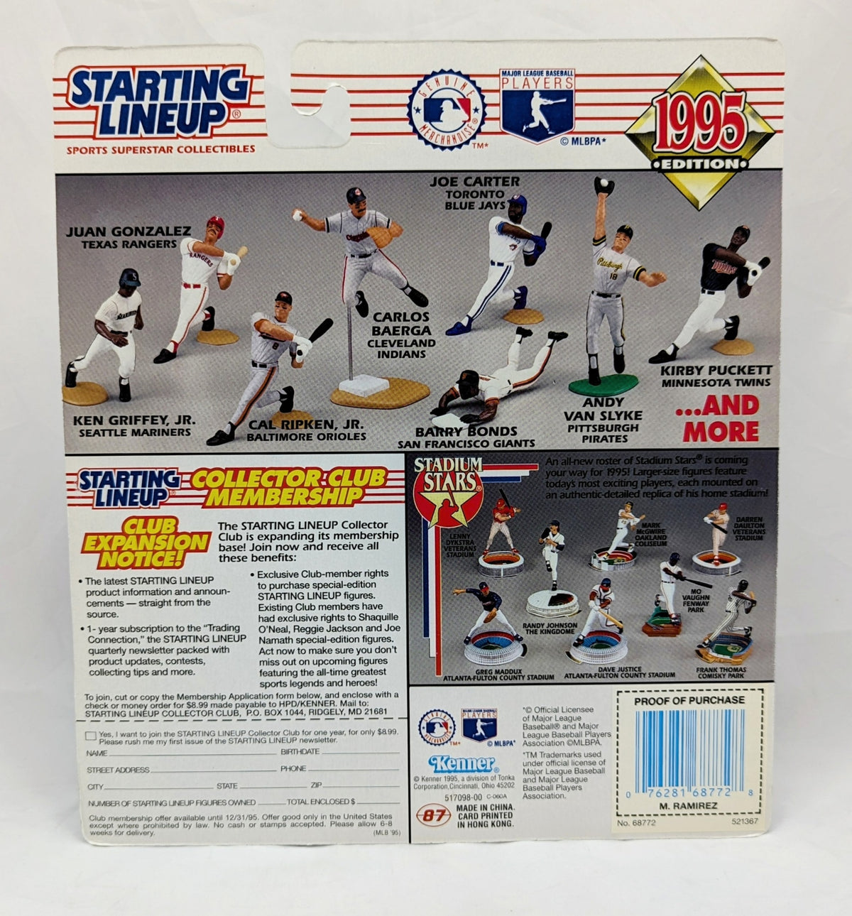 1995 Starting Lineup Manny Ramirez Atlanta Braves Baseball Figure image 2