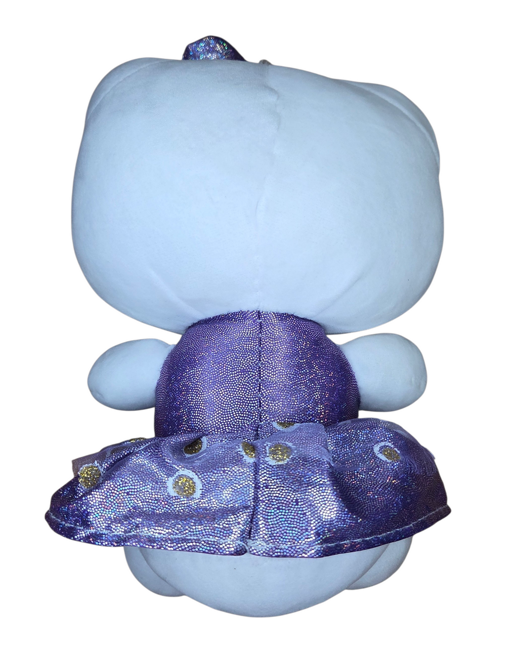 Sanrio Hello Kitty with Purple Sparkle Bow & Dress & Suction Cup Hanger 8" Plush image 2