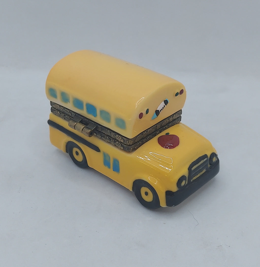 E&F Brown School Bus Ceramic Trinket Box image 2