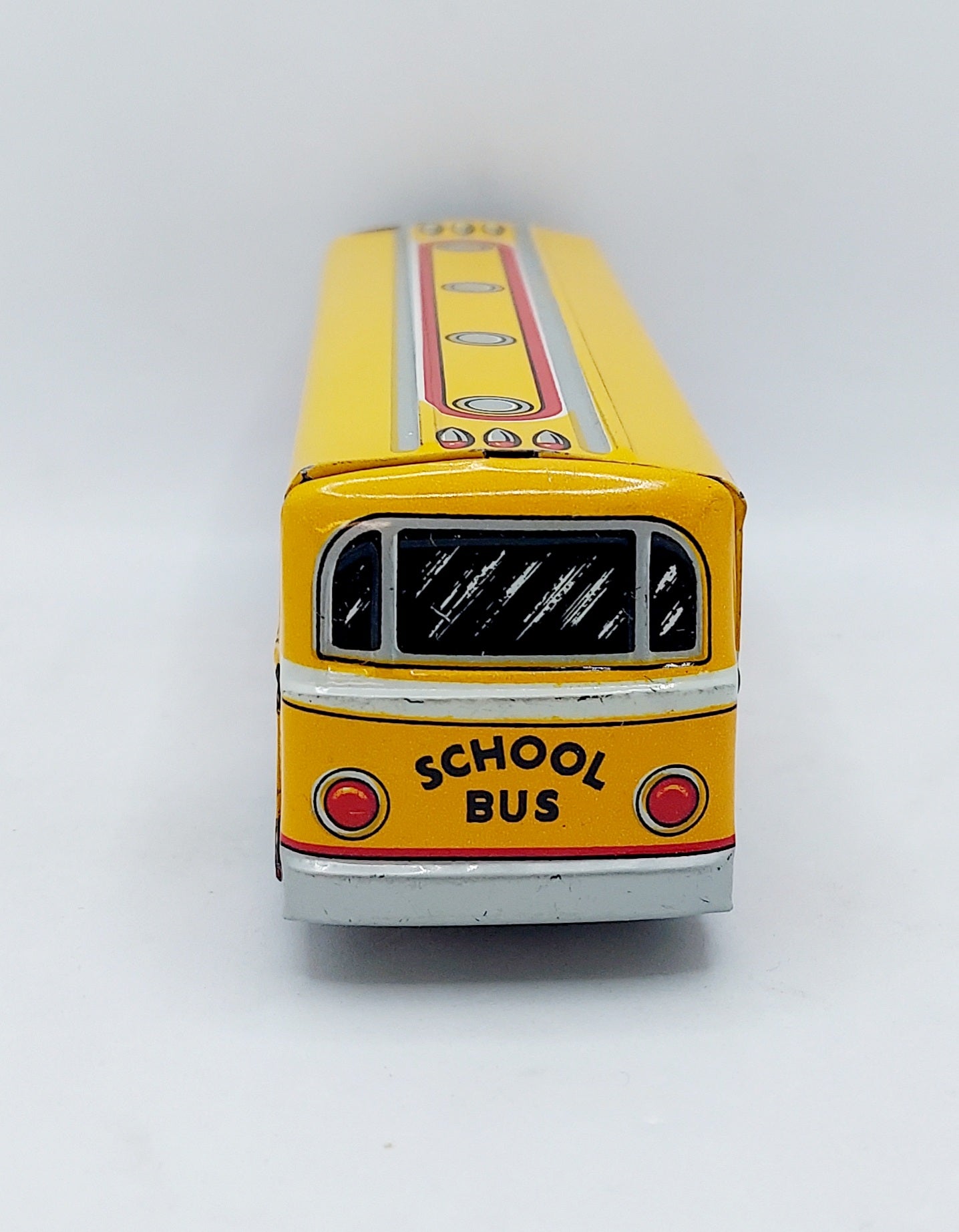 1960's Old Japan Tin Friction School Bus S-18 Promo 6.25" image 4