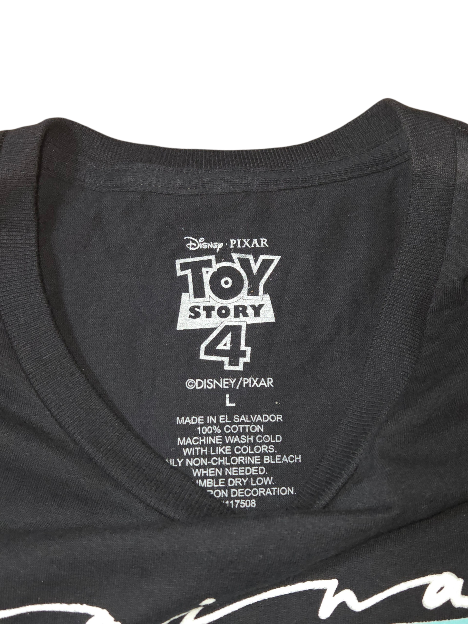 Disney Toy Story 4 Original Hand Made Friend Forky Black T-Shirt Size Large image 3