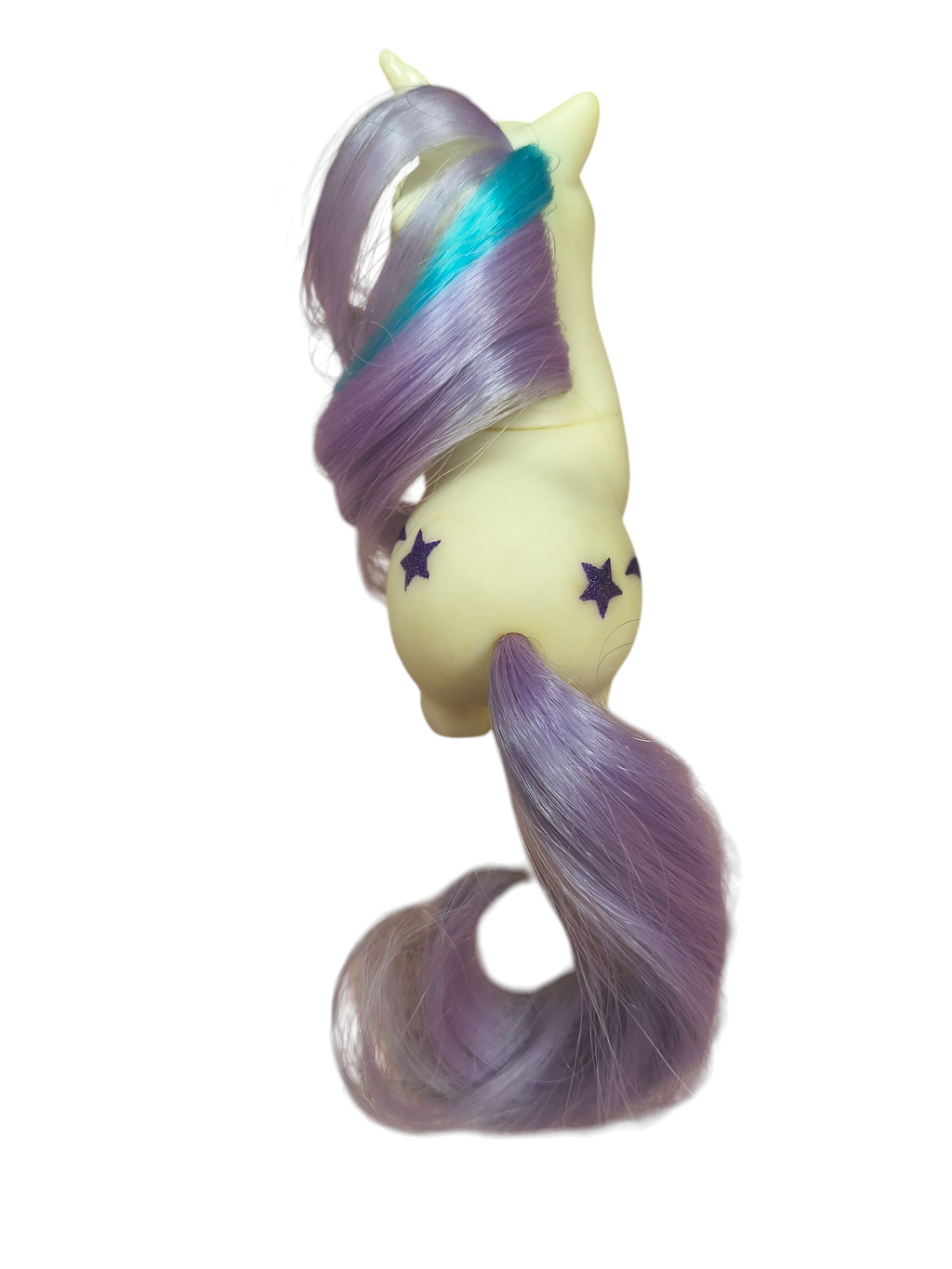 1984 Hasbro My Little Pony MLP G1 Baby Glory Purple & Blue, Glitter Star image 3