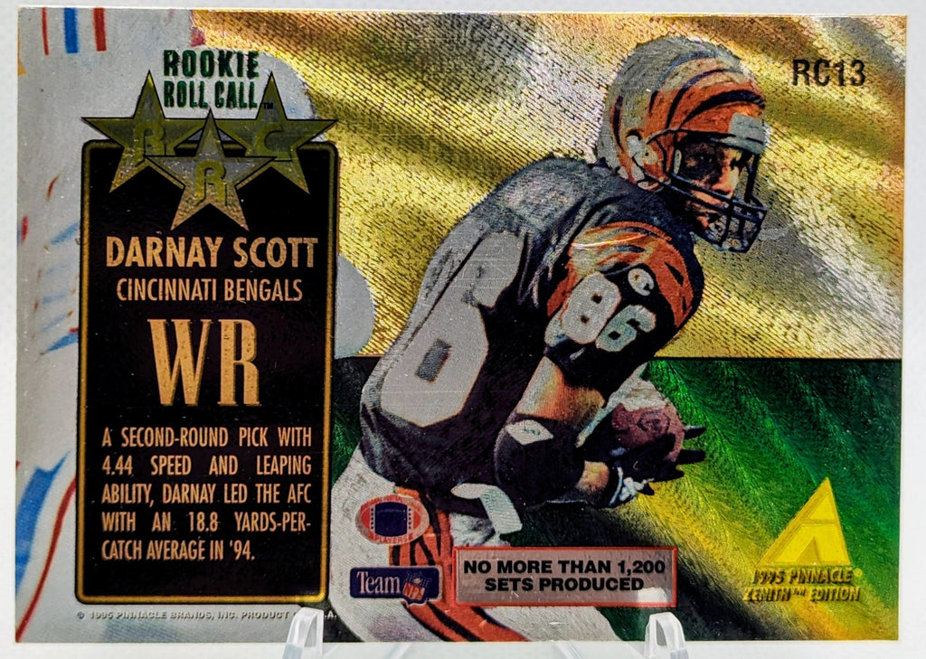 1995 Pinnacle Zenith Rookie Roll Call #RC13 Darnay Scott Bengals /1200 image 2