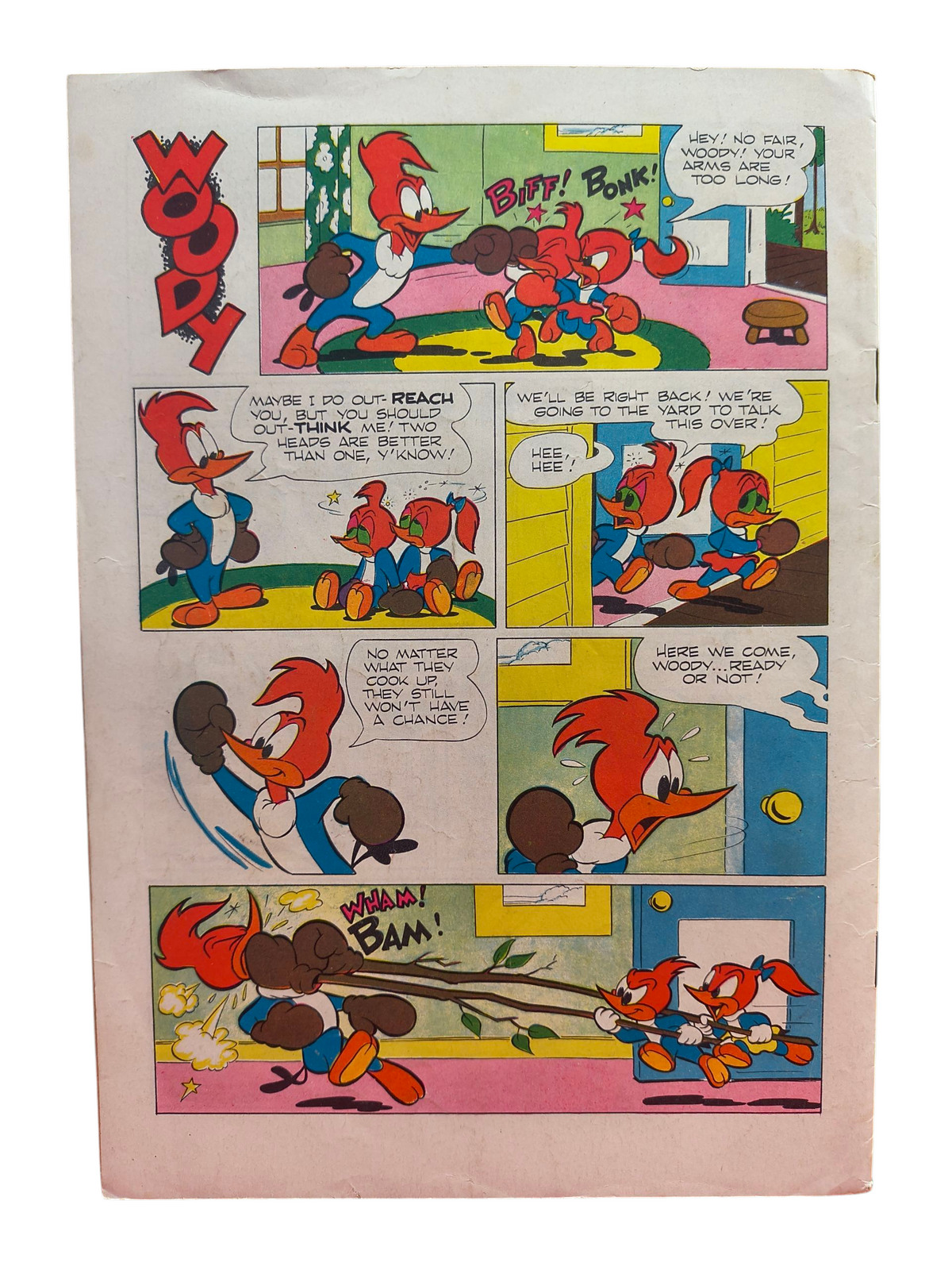 1955 Dell Woody Woodpecker #28 Getting a Haircut Comic Book image 2