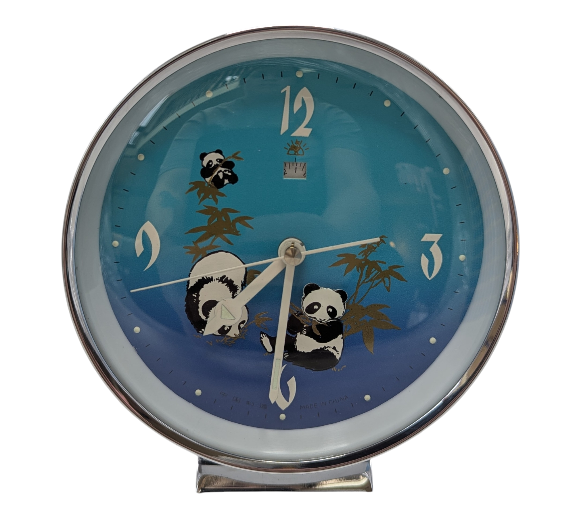 1970's Shanghai Diamond China Panda Animated Alarm Clock