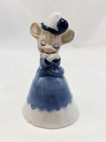 Vintage Treasure Masters Blue & White Porcelain Mouse In Night Gown Bell