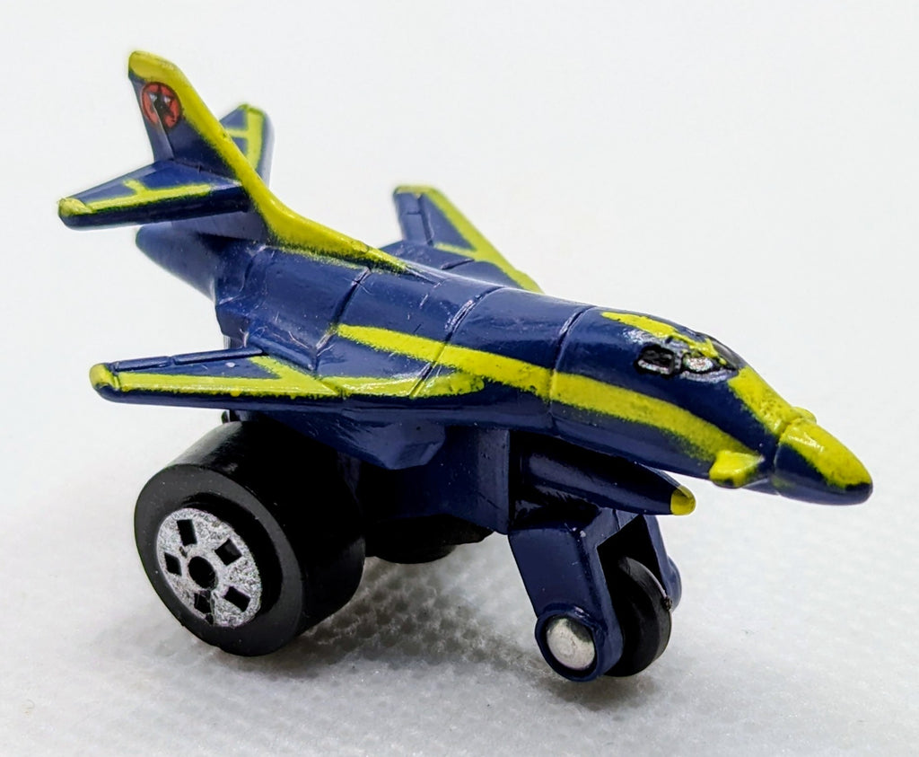 1988 Micro Machines Road Champs Jet Plane Blue Yellow image 2