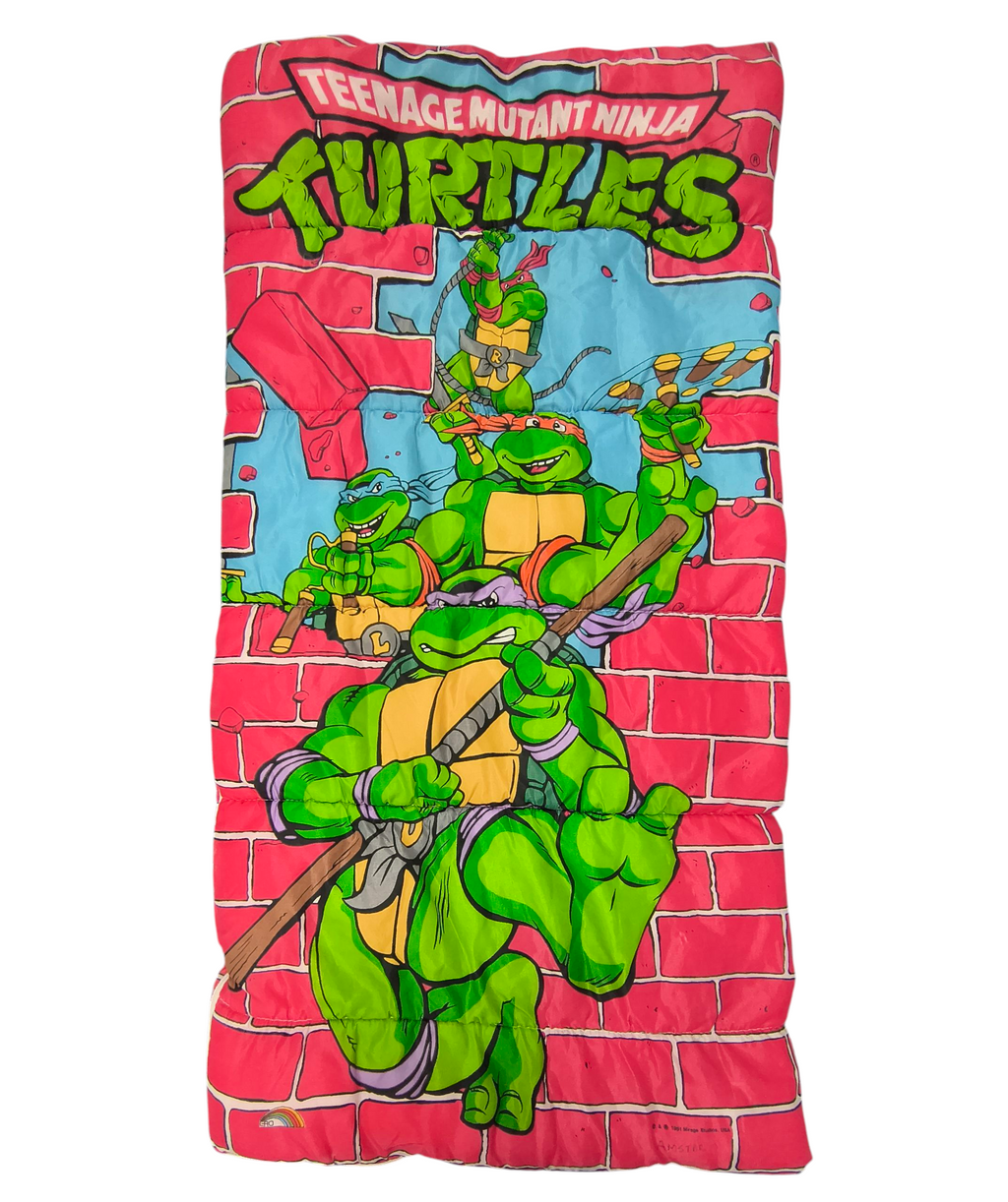 1991 ERO Mirage Studios TMNT Teenage Mutant Ninja Turtles Sleeping Bag Cover 55"