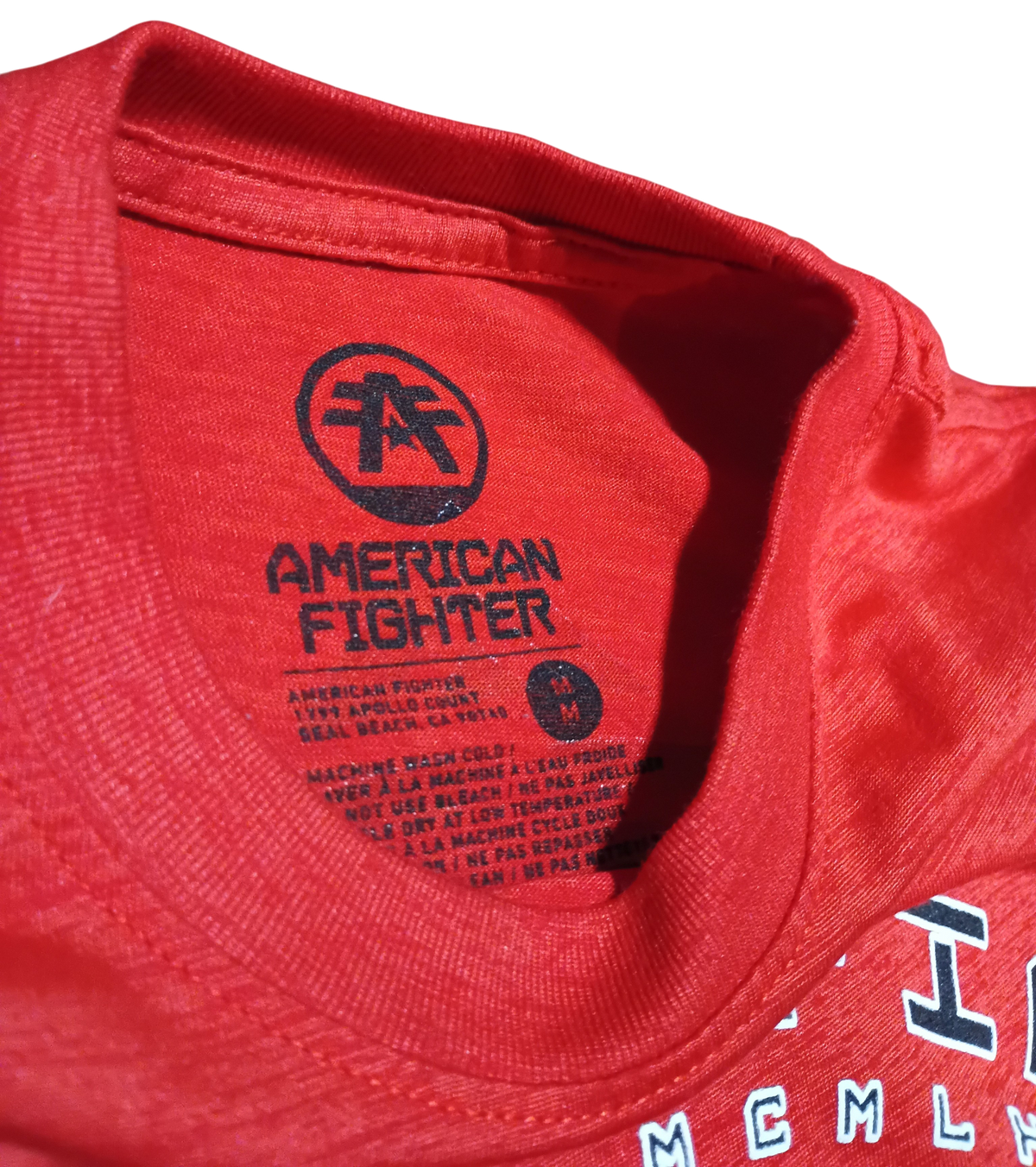 American Fighter Premium Athletic MMA Red/Black Mens Medium T-Shirt image 3