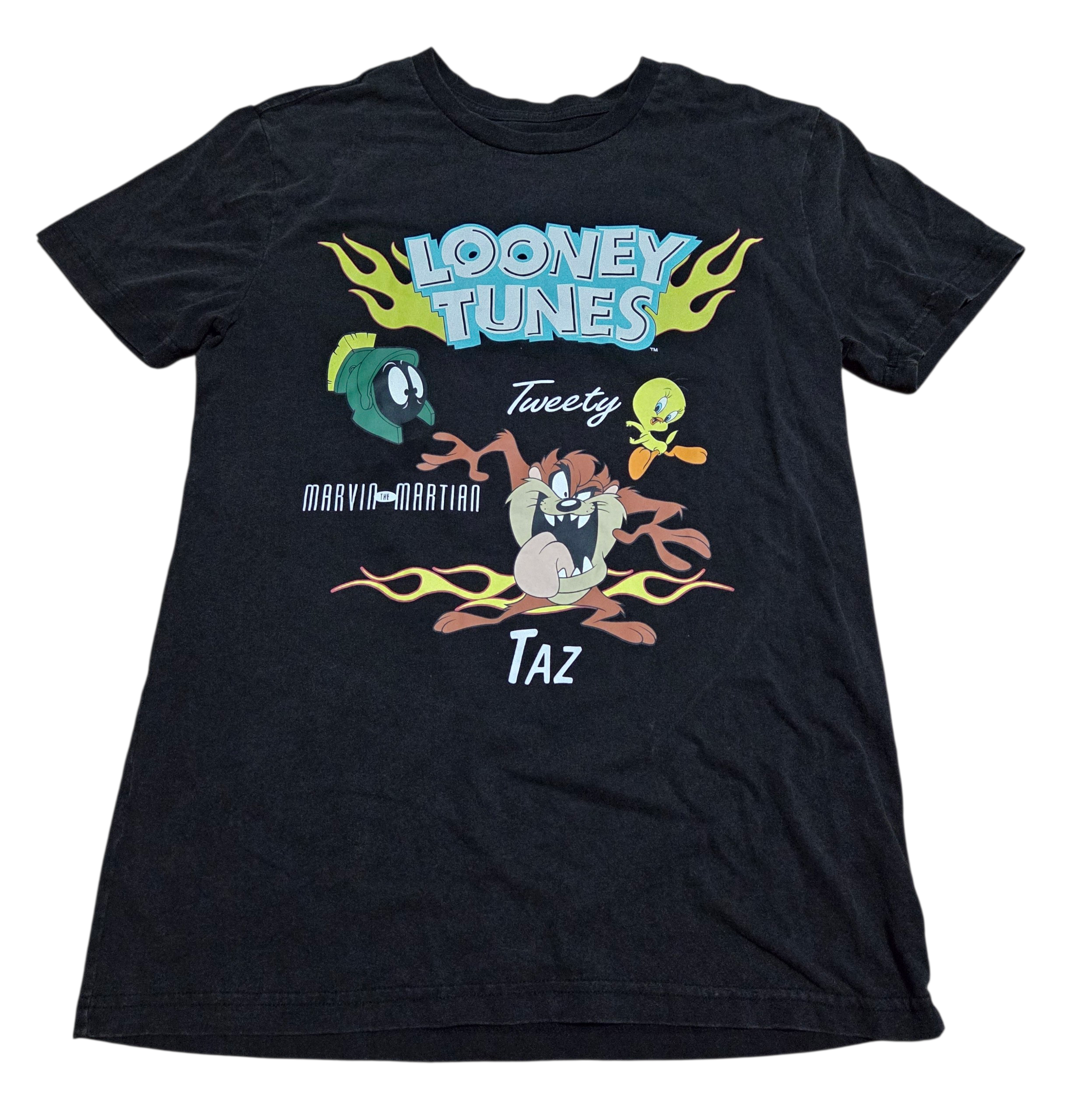 Looney Toons Marvin Taz Tweety Bugs Daffy Double Sided Character T-Shirt Medium