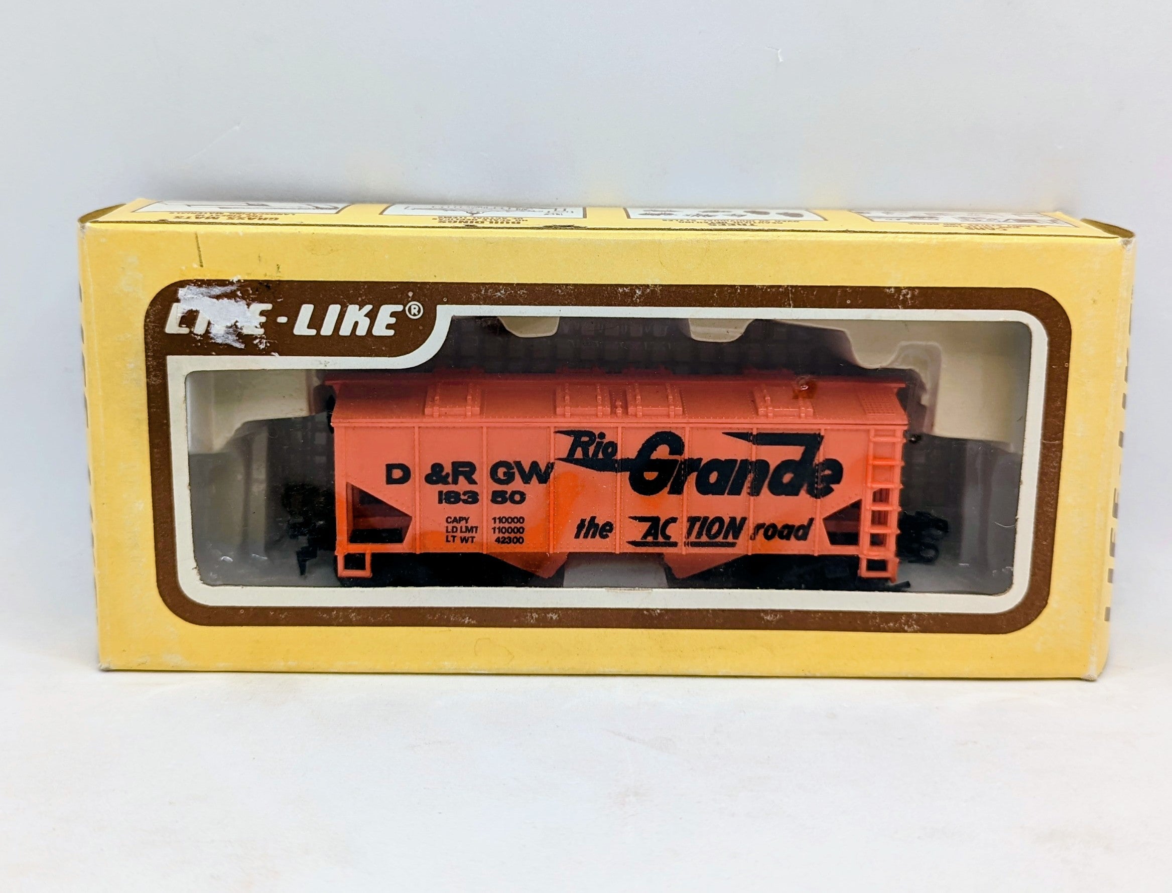 Life Like HO Rio Grande 2-Bay Covered Hopper Car D&RGW # 18350