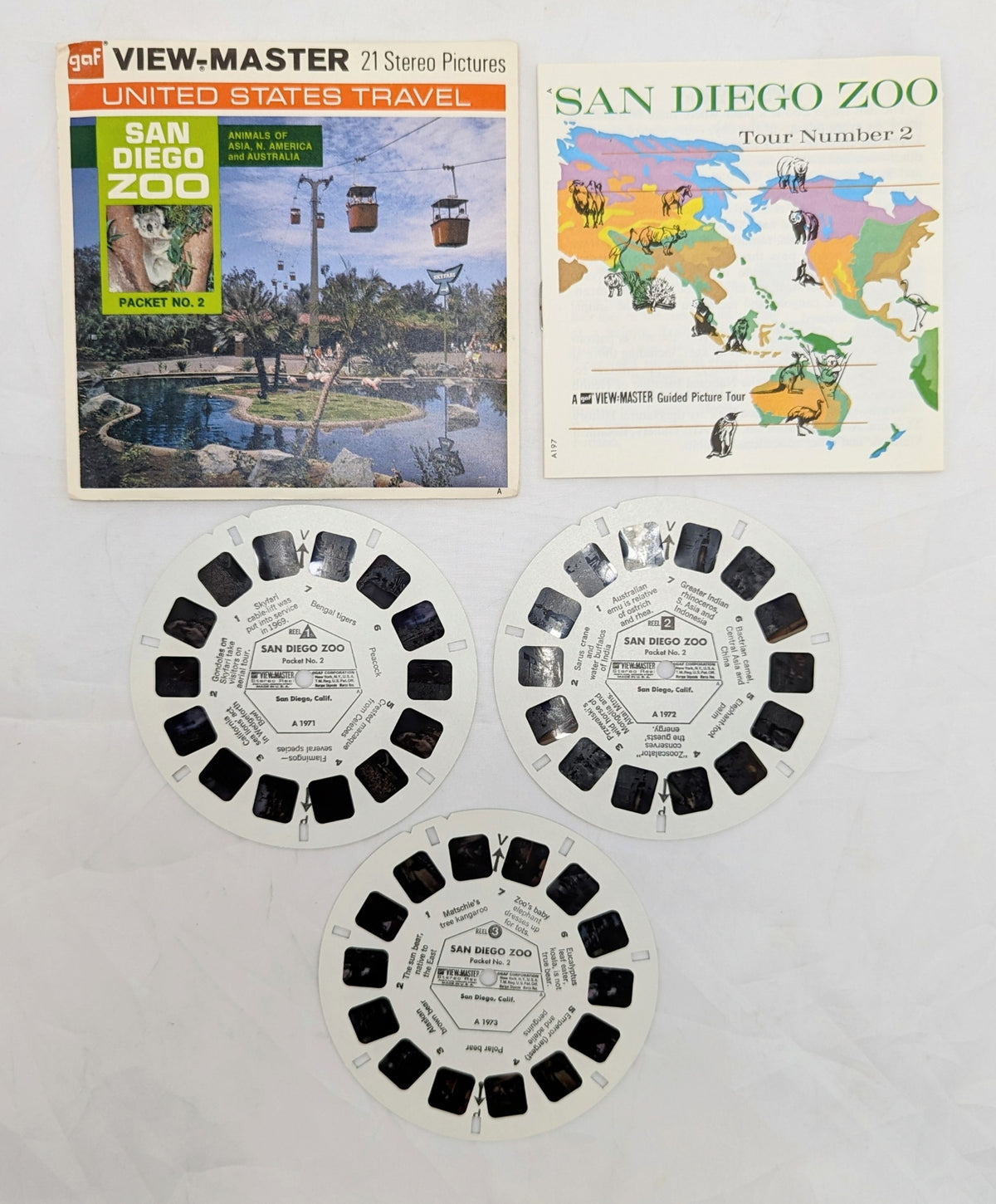 GAF View-Master San Diego Zoo Packet NO. 2 21 Stereo Pictures 3 Reel Pack image 3