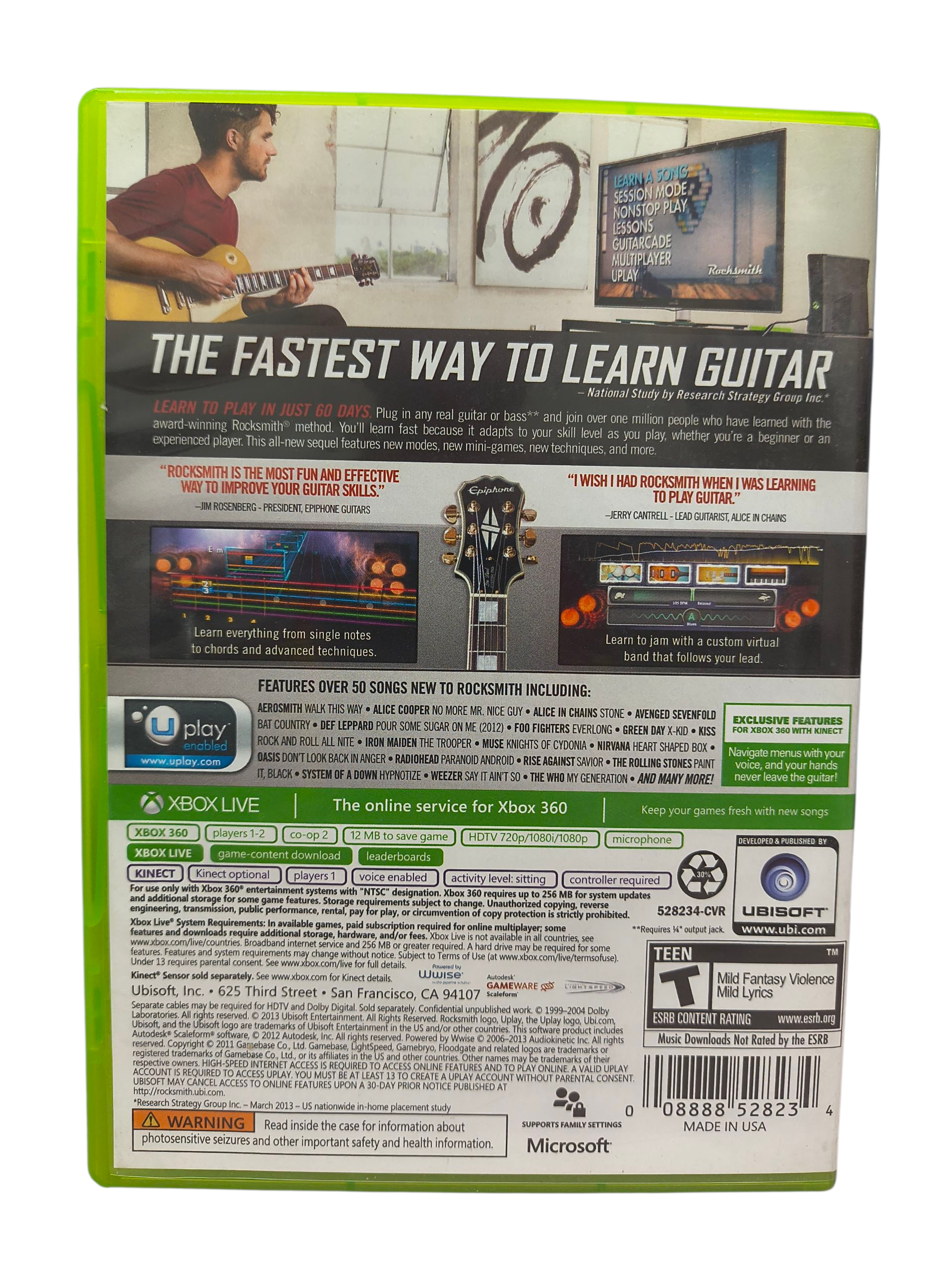 Ubisoft Microsoft Xbox 360 Rocksmith 2014 Edition Kinect No Cable image 2