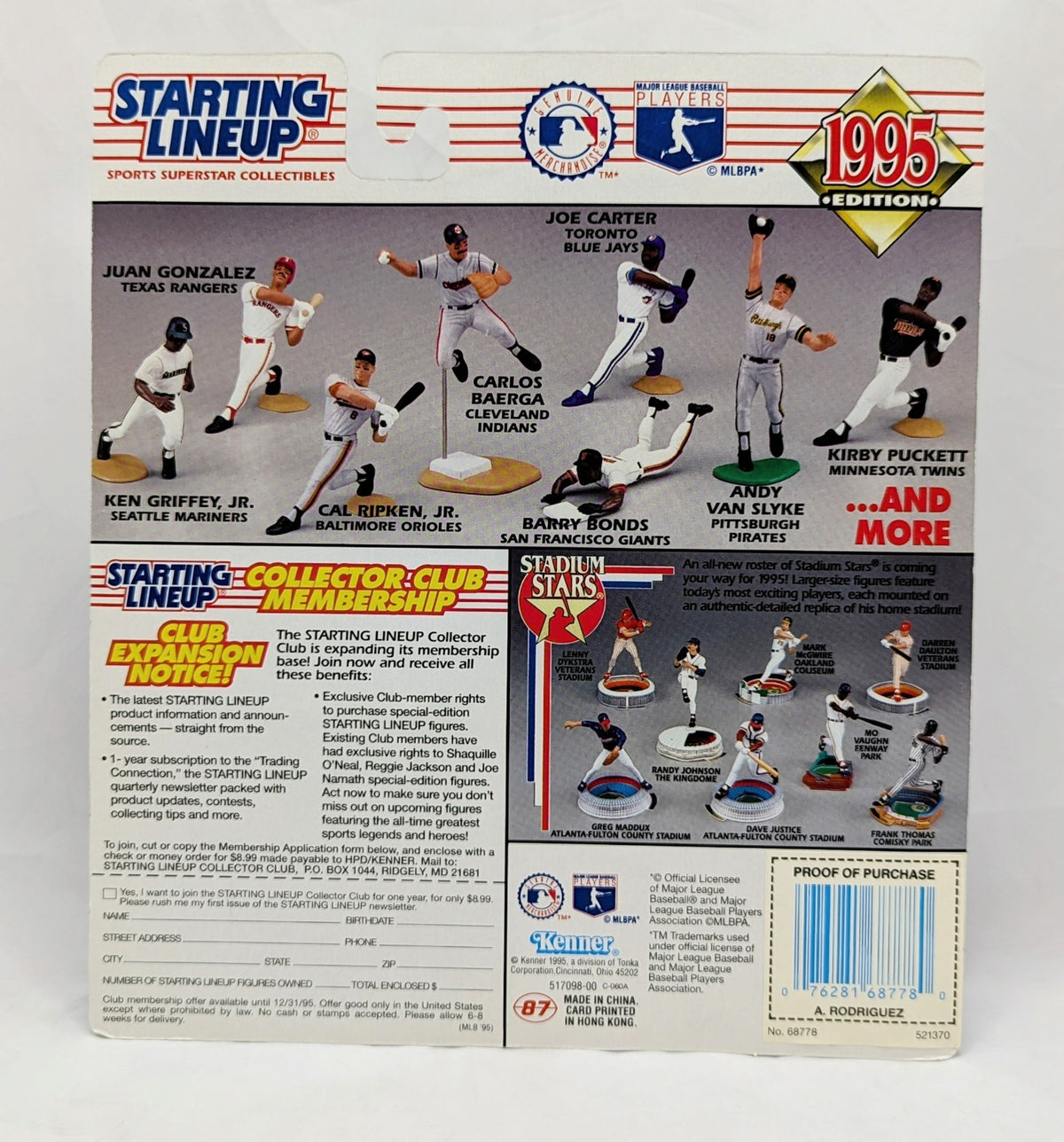 1995 Starting Lineup Alex Rodriguez Seattle Mariners Baseball Figure image 2