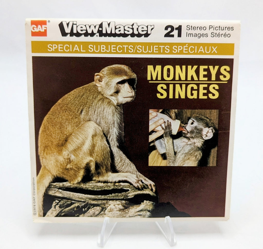 1978 GAF View-Master Monkeys 21 Stereo Pictures 3 Reel Pack