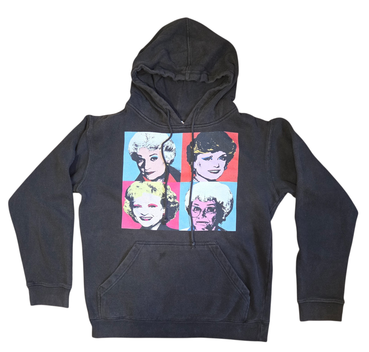 Delta Golden Girls 80s TV Series Andy Warhol Art Style Block Black Hoodie Medium