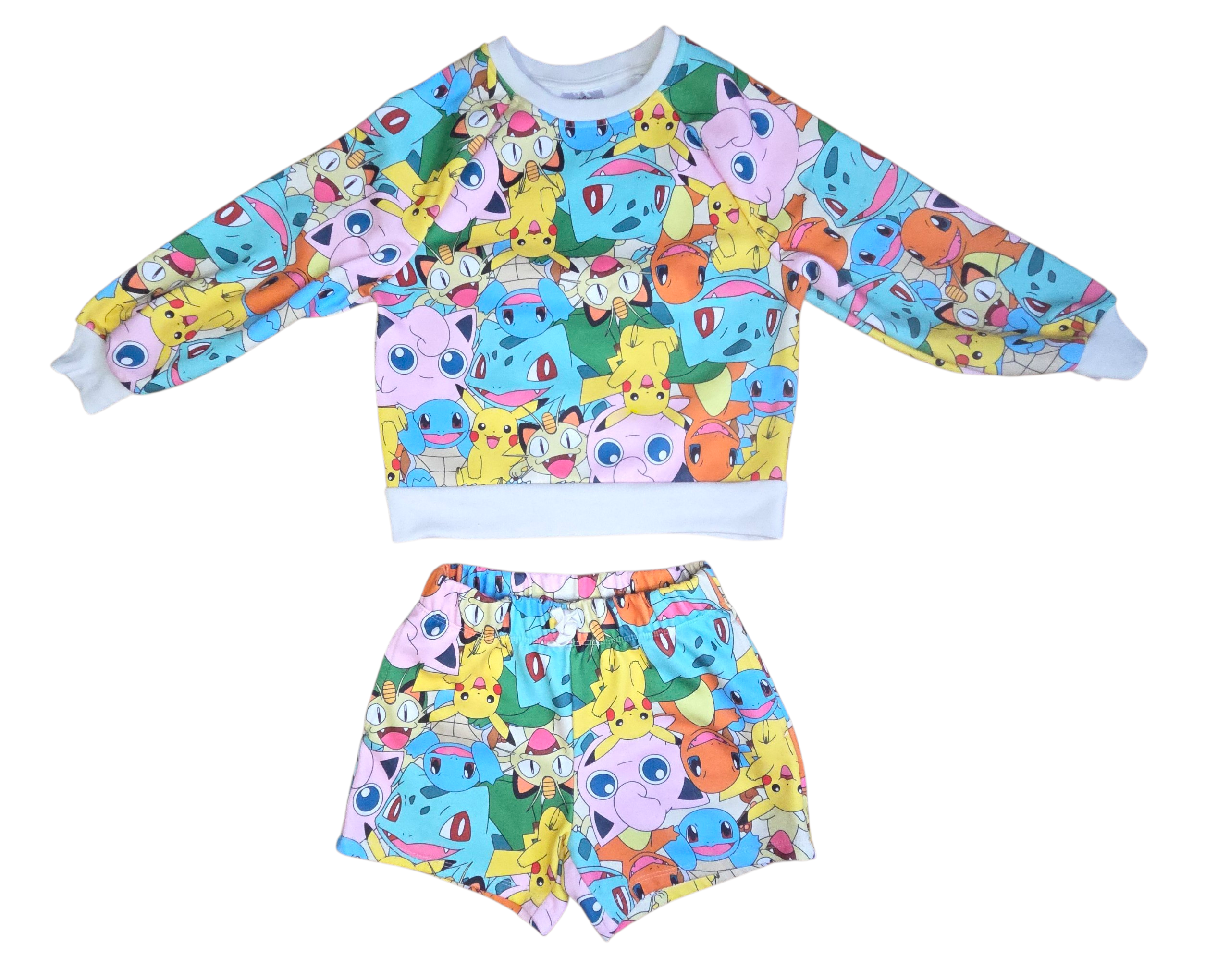 Nintendo Pokémon Character Graphic Long Sleeve Sweatshirt And Shorts Set 6-6X