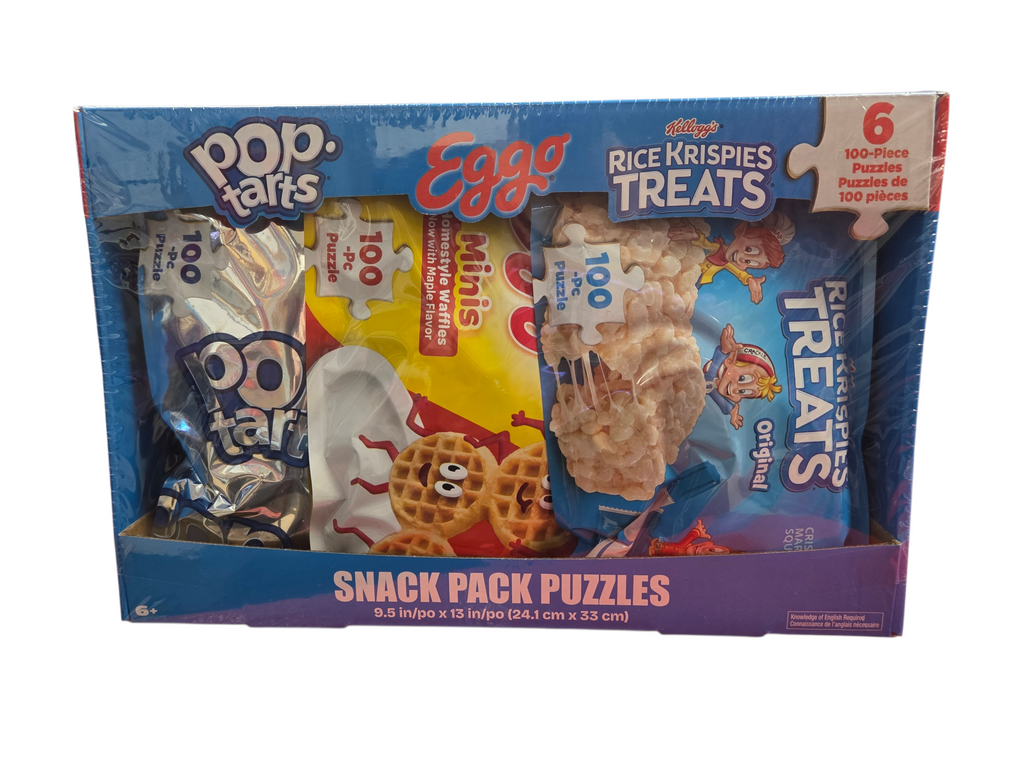 Kellog's Snack Pack 6 x 100 Pc Jigsaw Puzzles Six Pack, Pop Tarts, Waffles