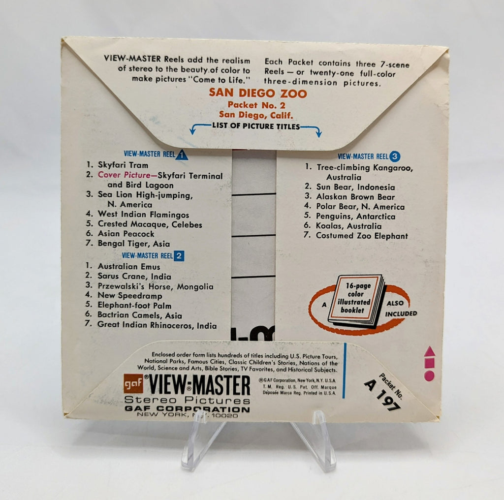 GAF View-Master San Diego Zoo Packet NO. 2 21 Stereo Pictures 3 Reel Pack image 4