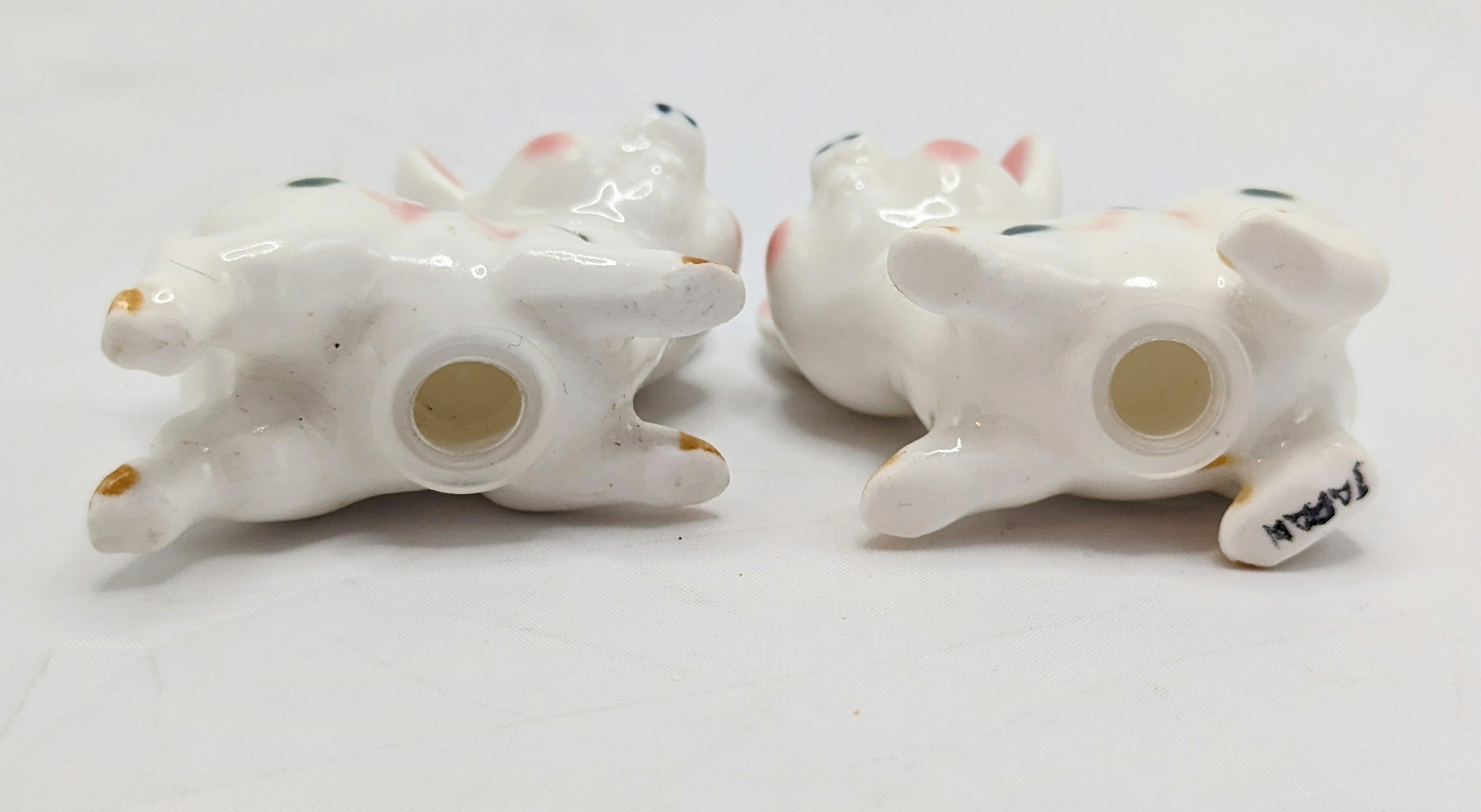 Vintage Japan Bone China Mini Pig Salt & Pepper Shakers image 2