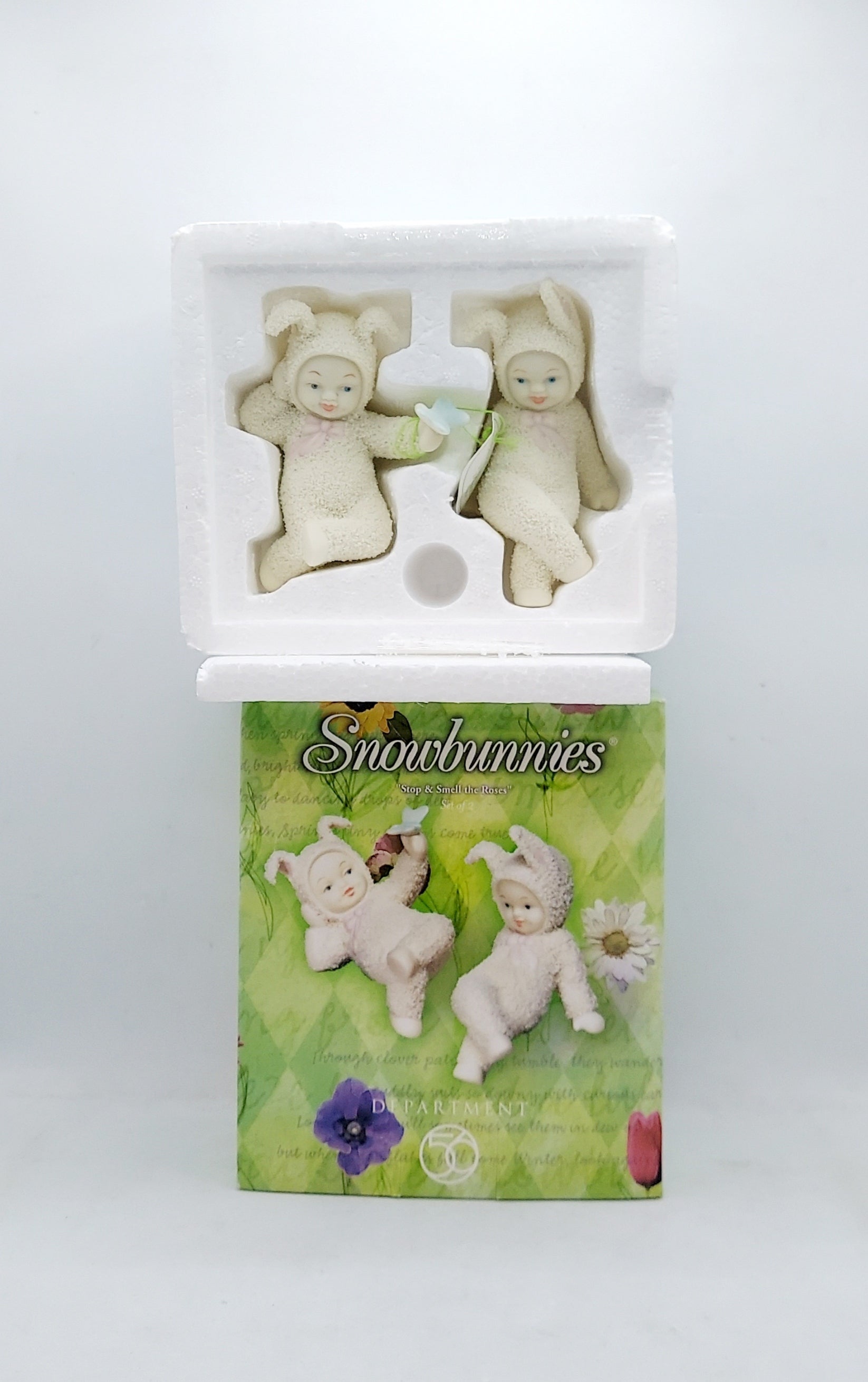 1999 Department 56 Snowbunnies Stop & Smell The Roses Figurine 56.26320 image 2