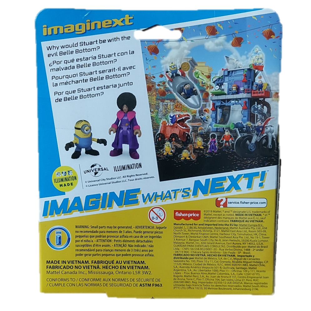 Imaginext Minions: The Rise of Gru Stuart And Belle Bottom Figure Set image 2