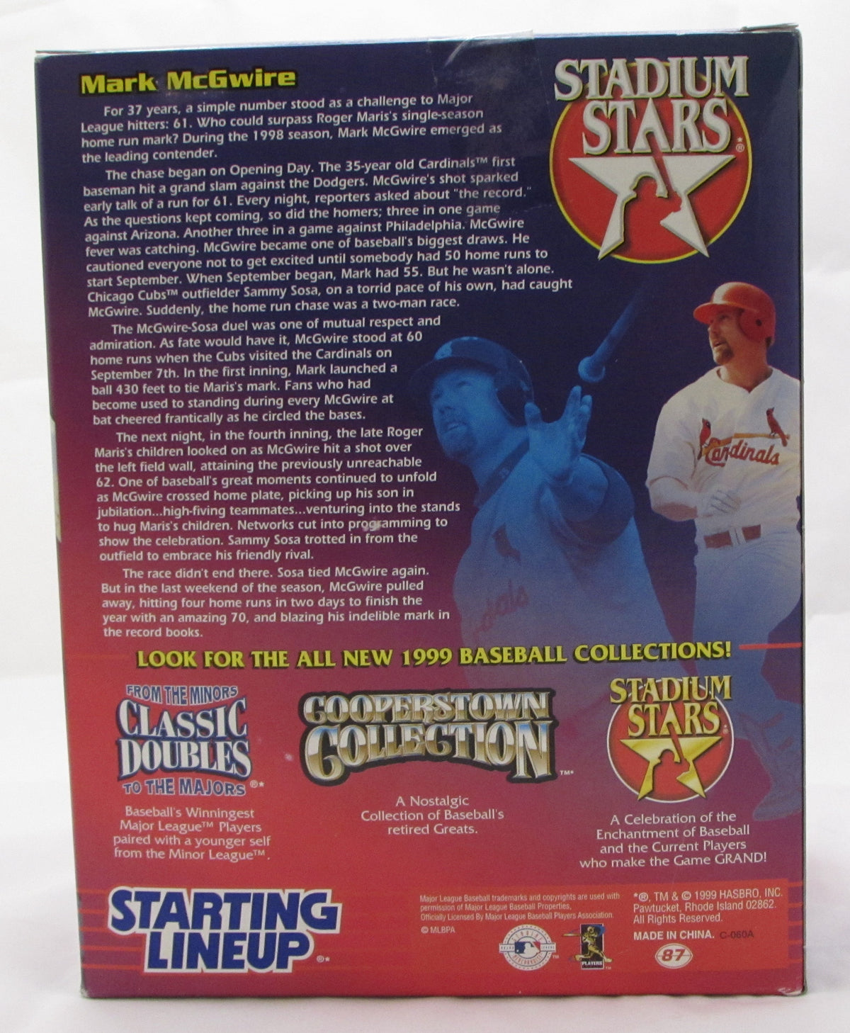 1999 Starting Lineup Stadium Stars Mark Mcgwire Cardinals Baseball Figur image 2
