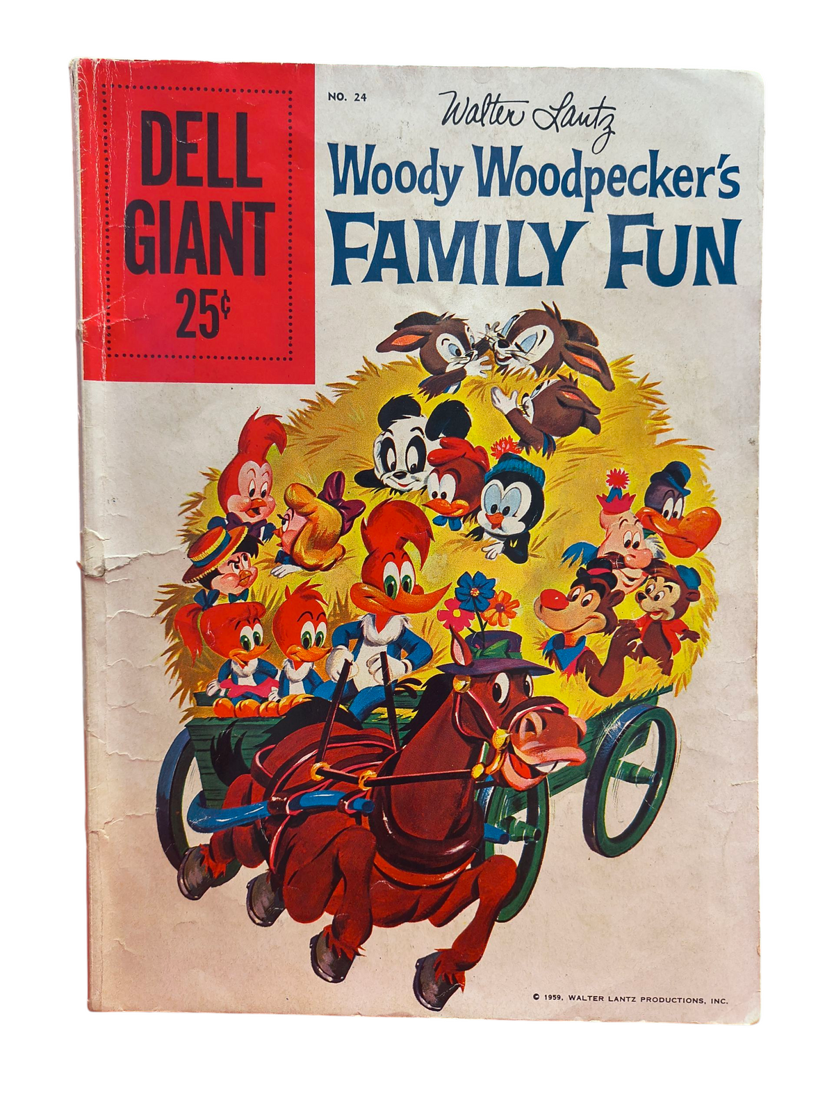 1959 Dell Giant Walter Lantz Woody Woodpecker's Family Fun #24 Comic