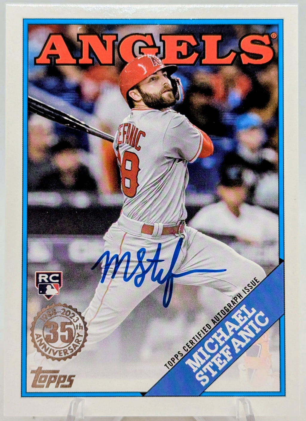 2023 Topps 35th Anniversary 1988 Auto Michael Stefanic Los Angeles Angels RC